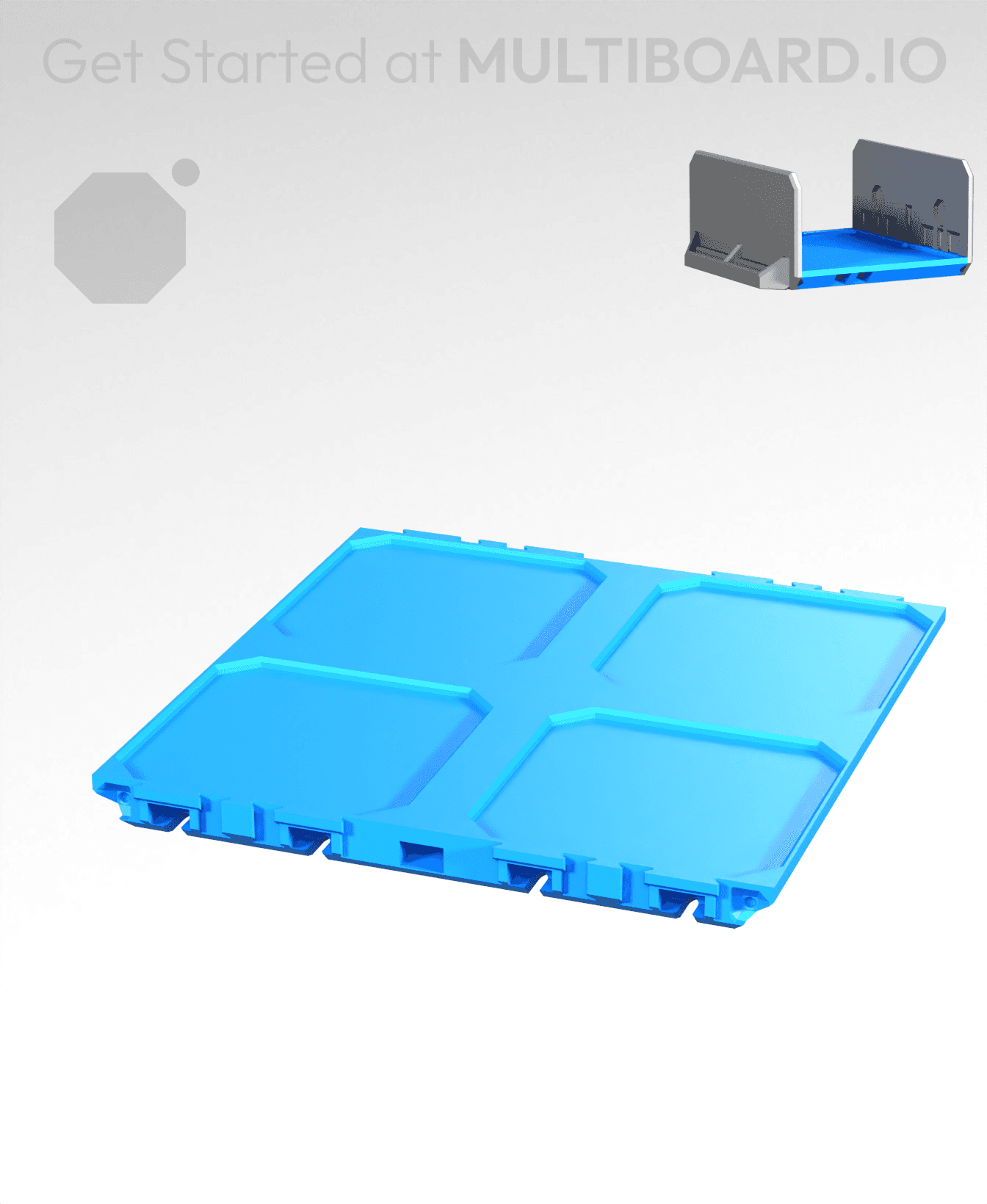 2x2-Deep - Internal Grid - Multibin Drawer Base 3d model