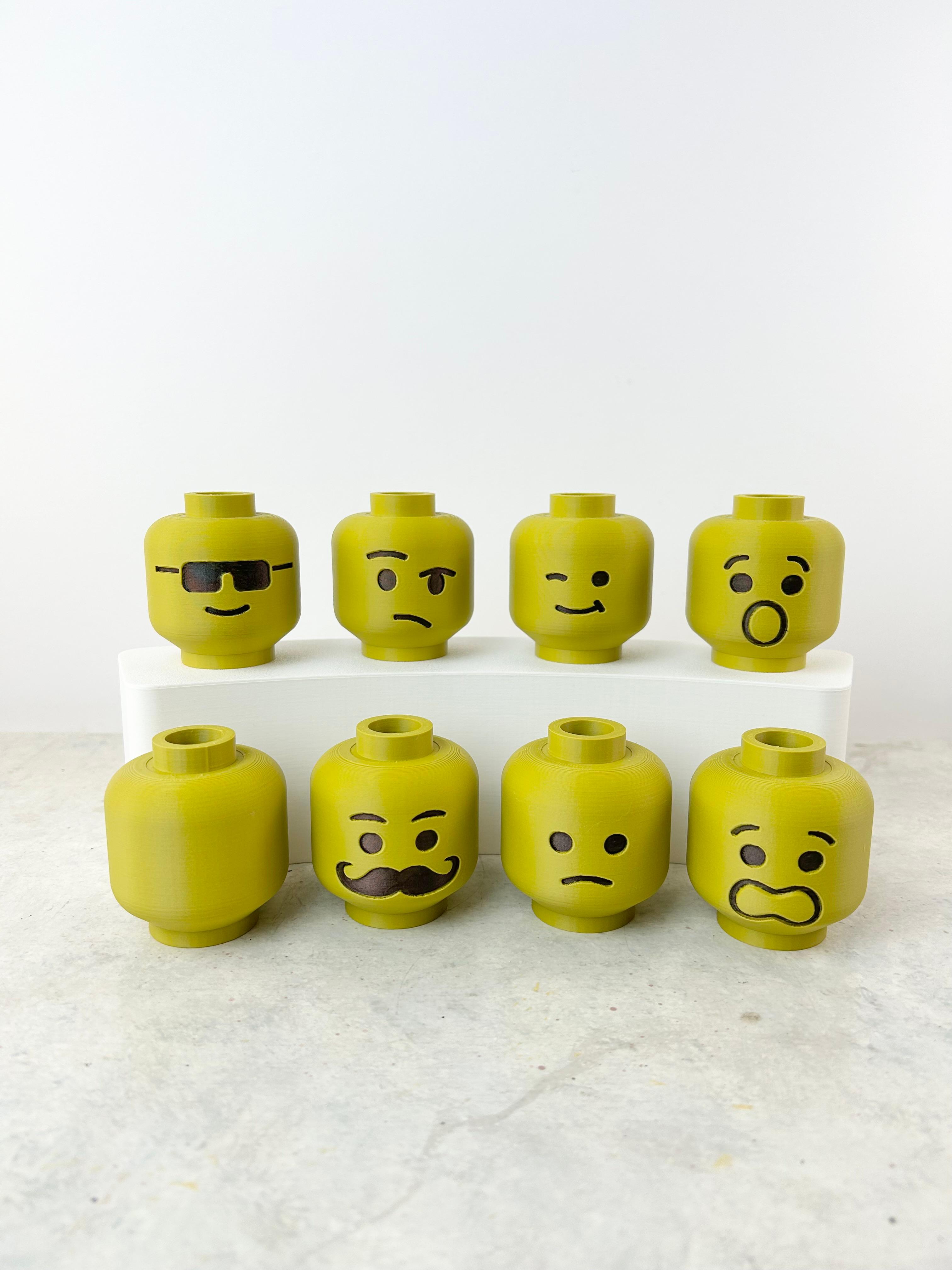 Head Collection (9 inch brick figure heads) 3d model