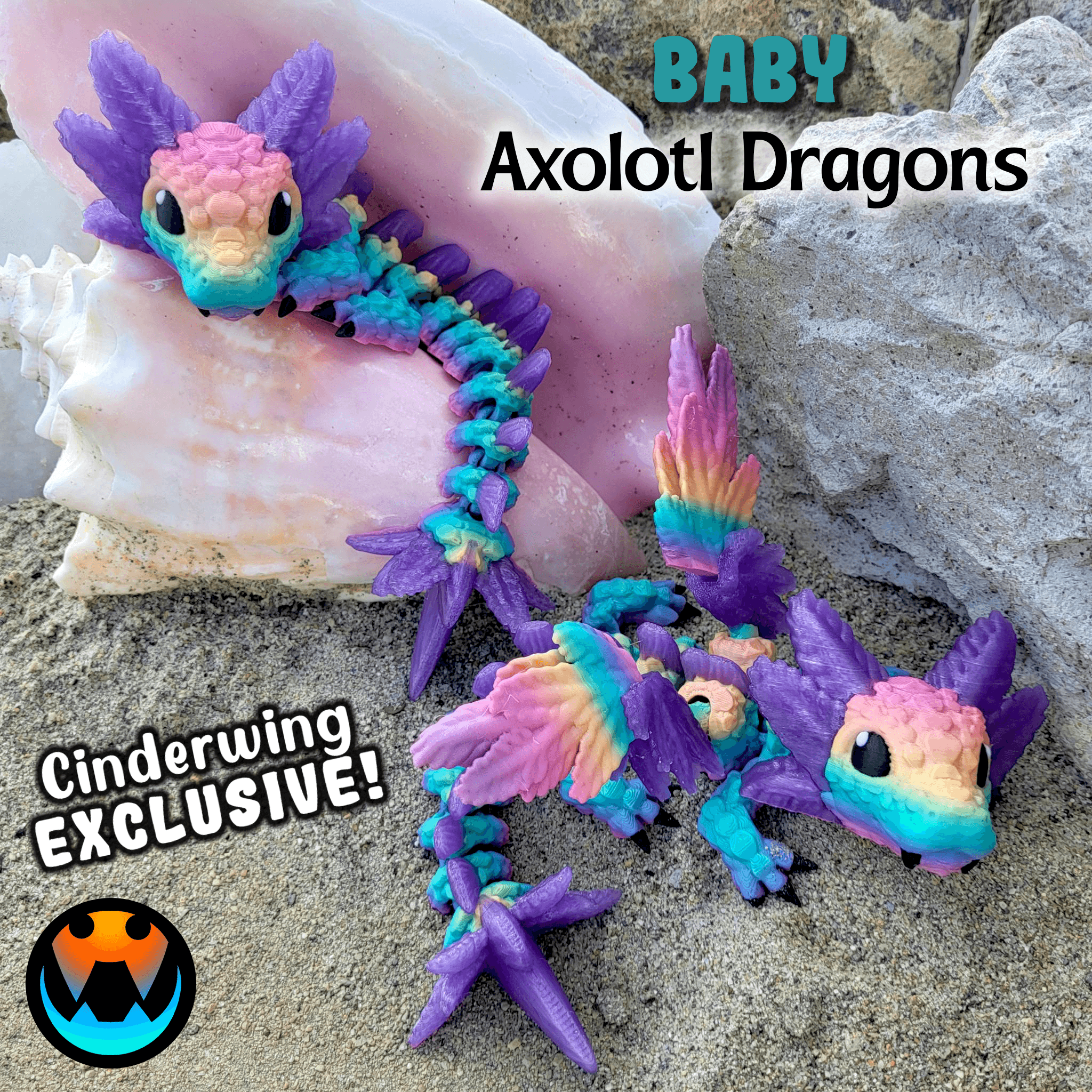 Baby Axolotl Dragon 3d model