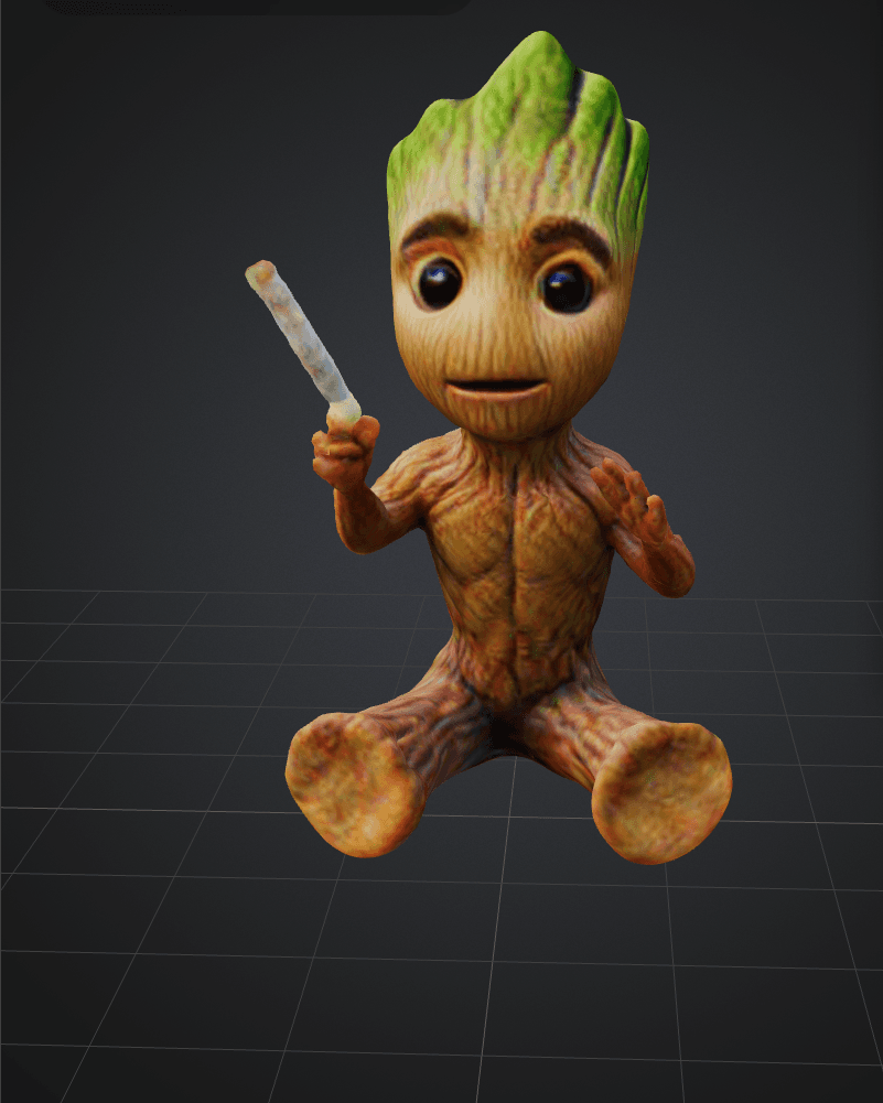 Baby Groot Smoking 3d model