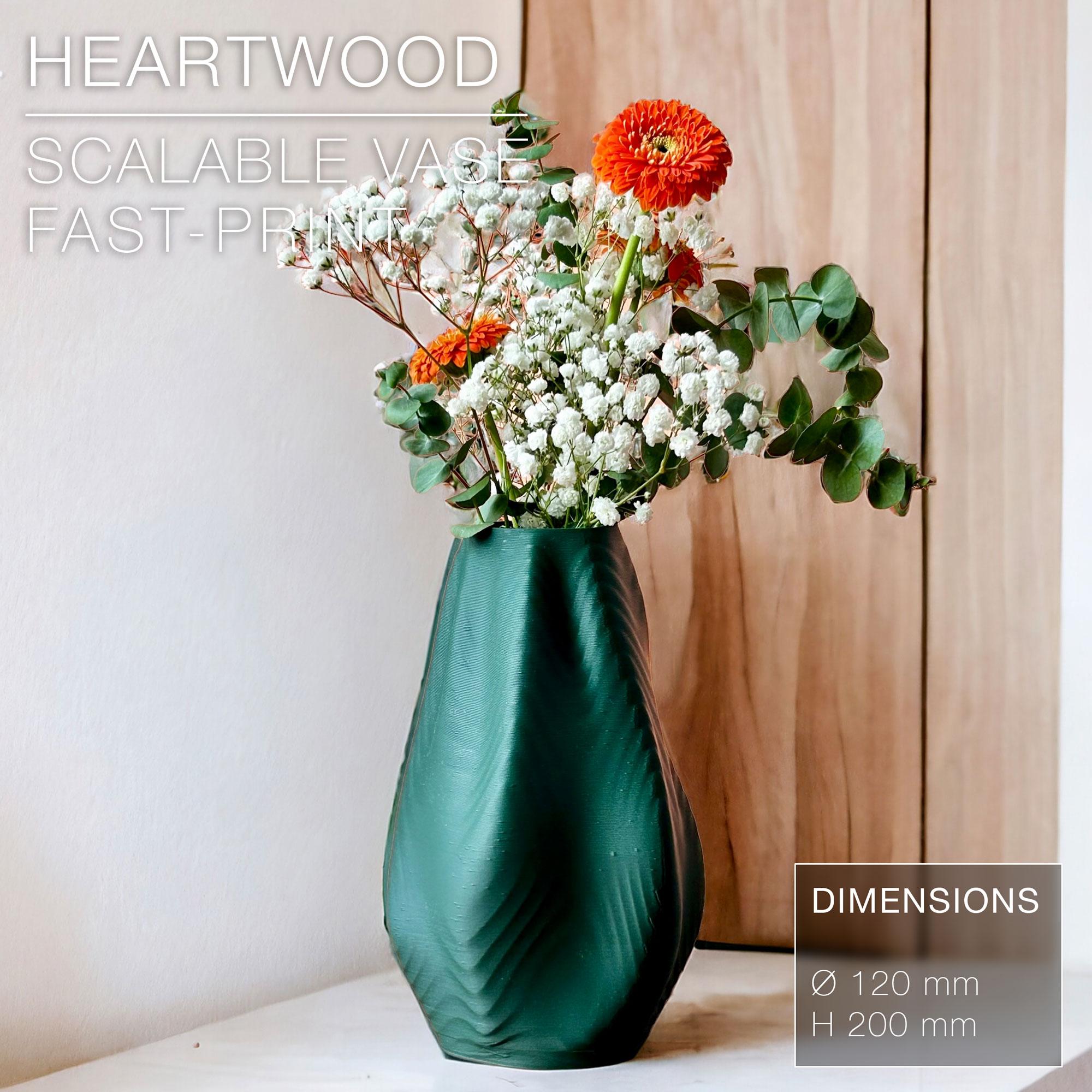 HEARTWOOD  |  Scalable Vase, fast-print 3d model