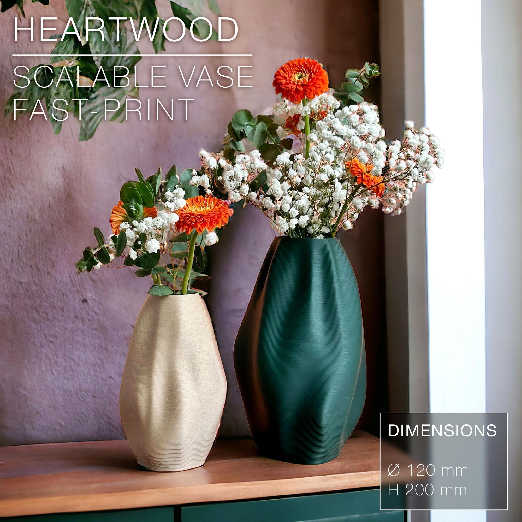HEARTWOOD  |  Scalable Vase, fast-print 3d model