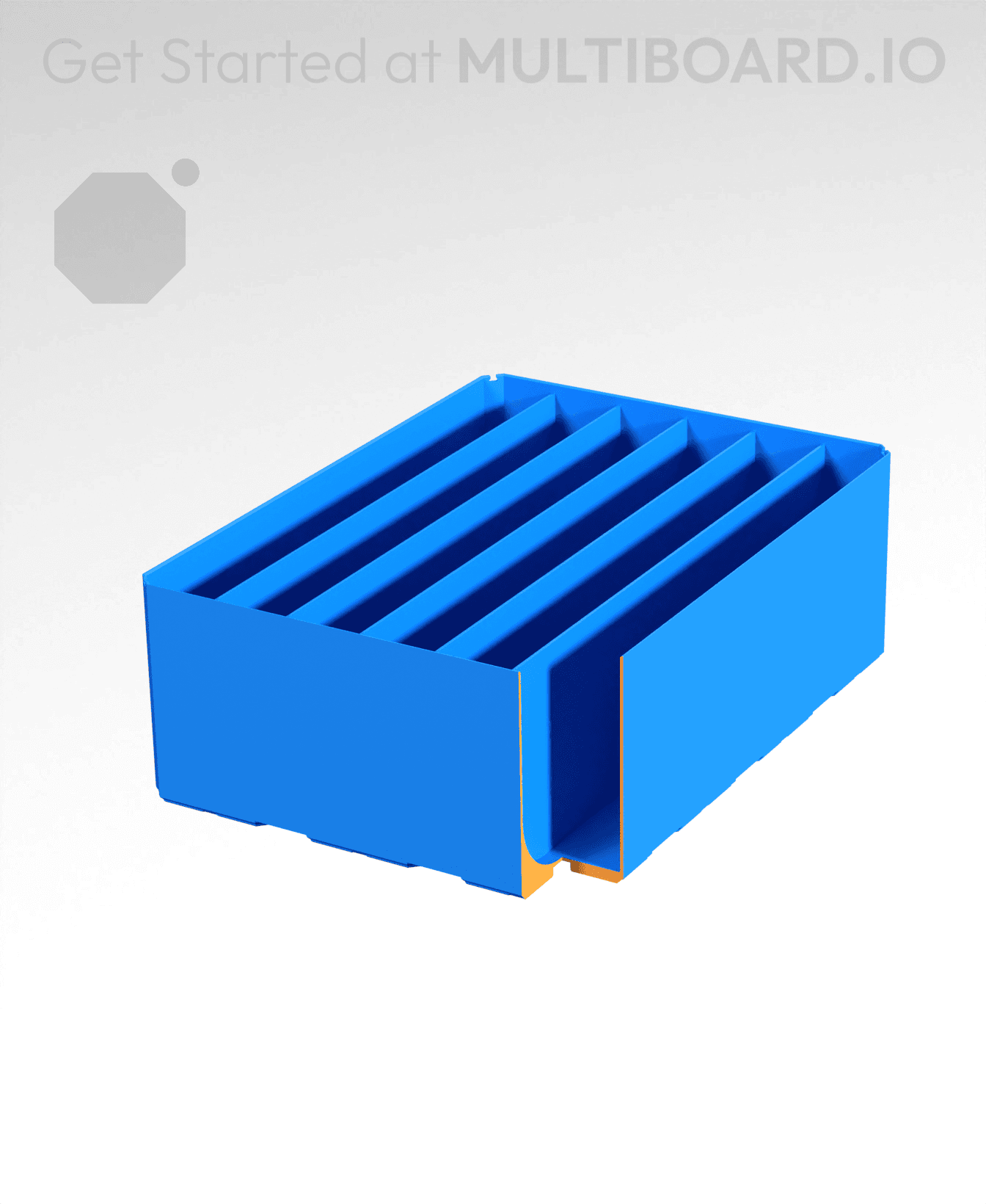 3x4x1.5 - Curved - Double Divided Bin - Multibin Insert 3d model