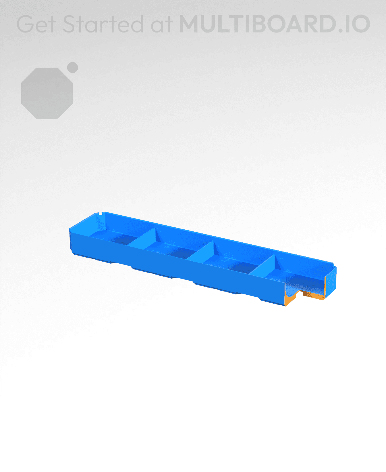 4x1x0.5 - Curved - Divided Bin - Multibin Insert 3d model