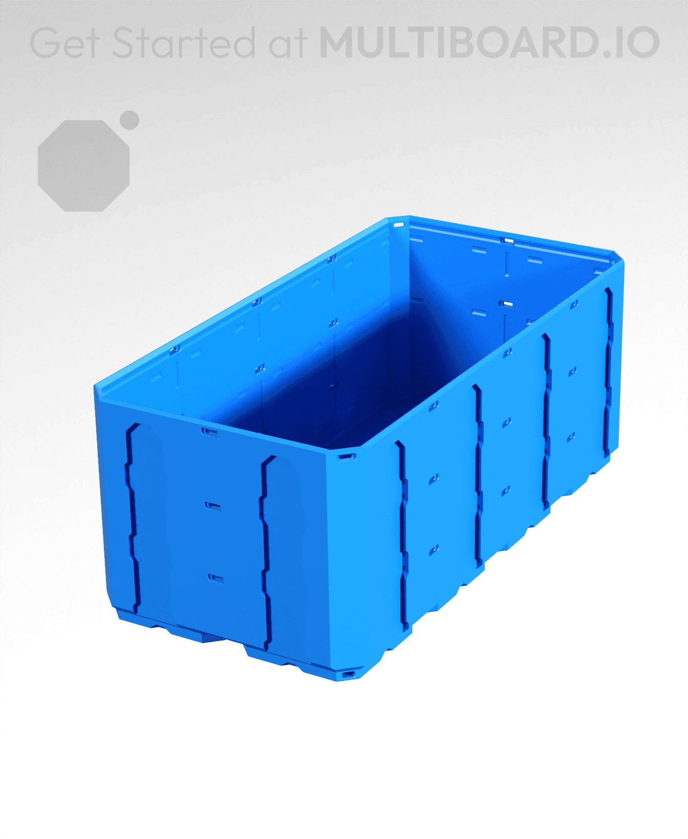 2x4x1.5 - Topped Multipoint Rail - Multibin Shell 3d model