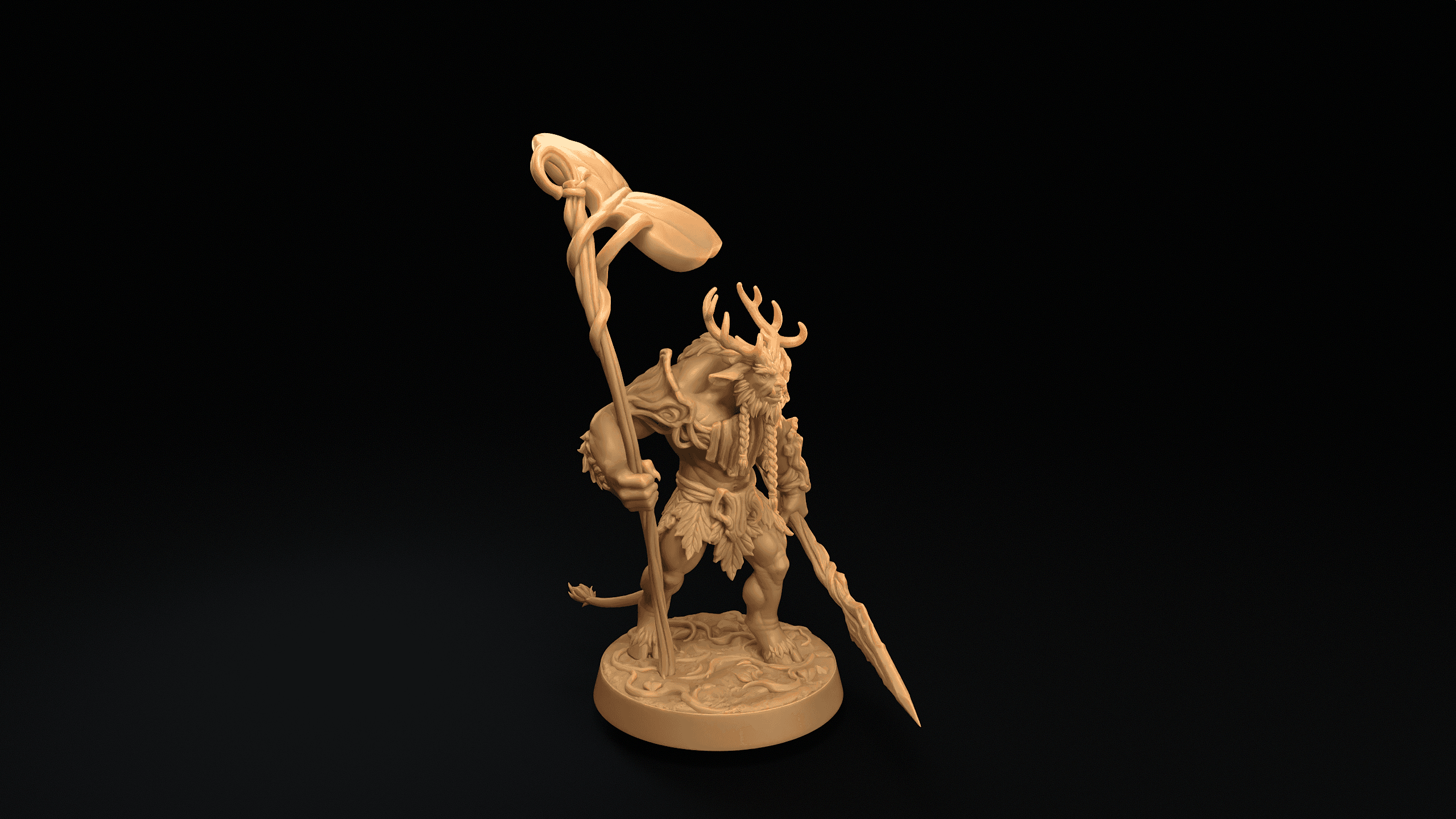 Forestfolk Command Group with Spear 3d model