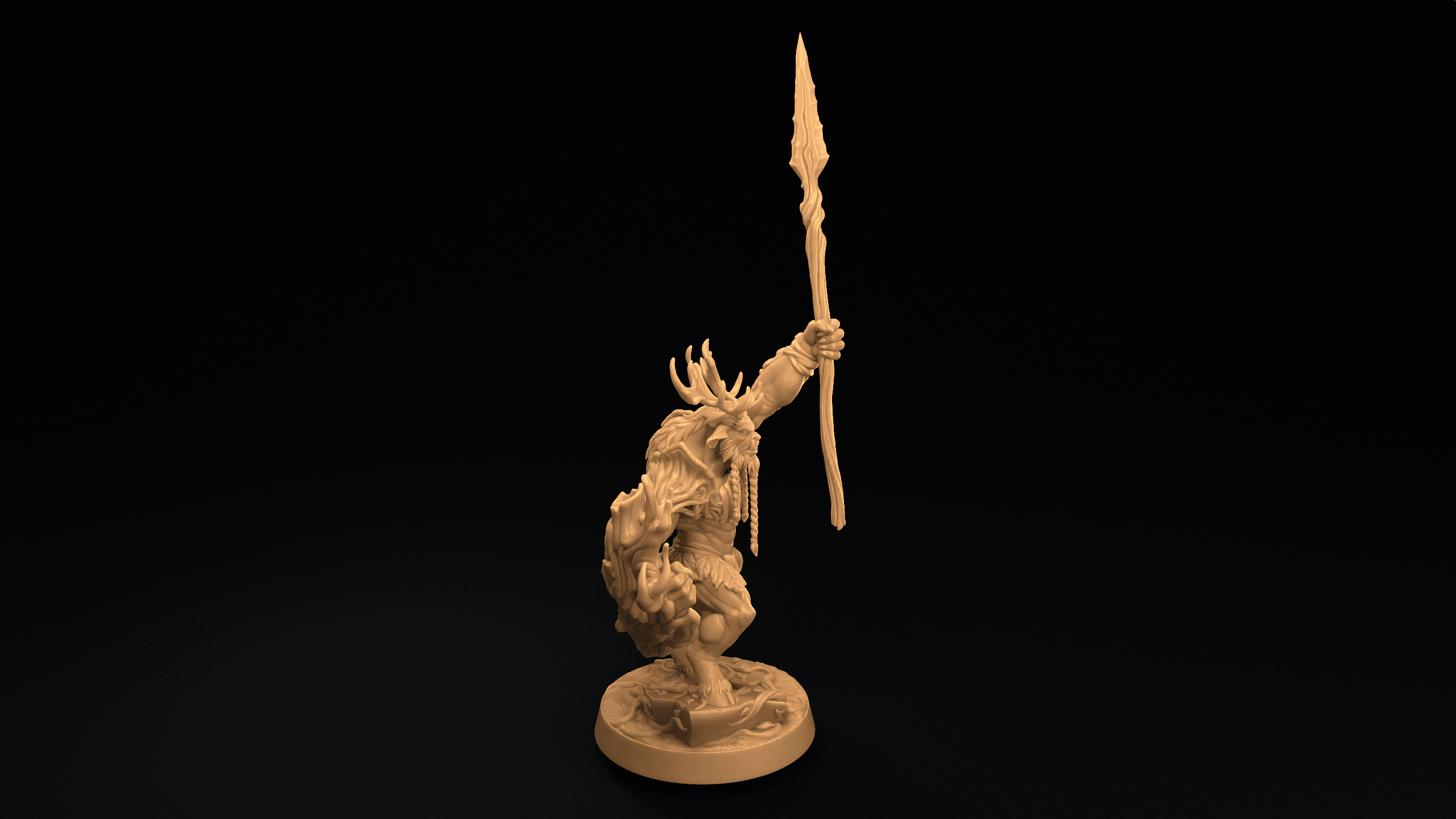 Forestfolk Command Group with Spear 3d model