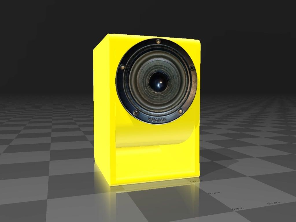 bass reflex box for 100mm midtone speaker 3d model