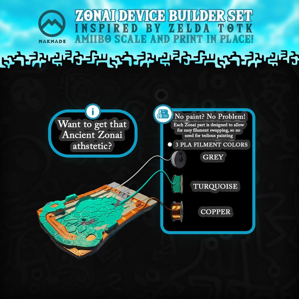 Zelda Zonai Device Builder Set - Print In Place 3d model