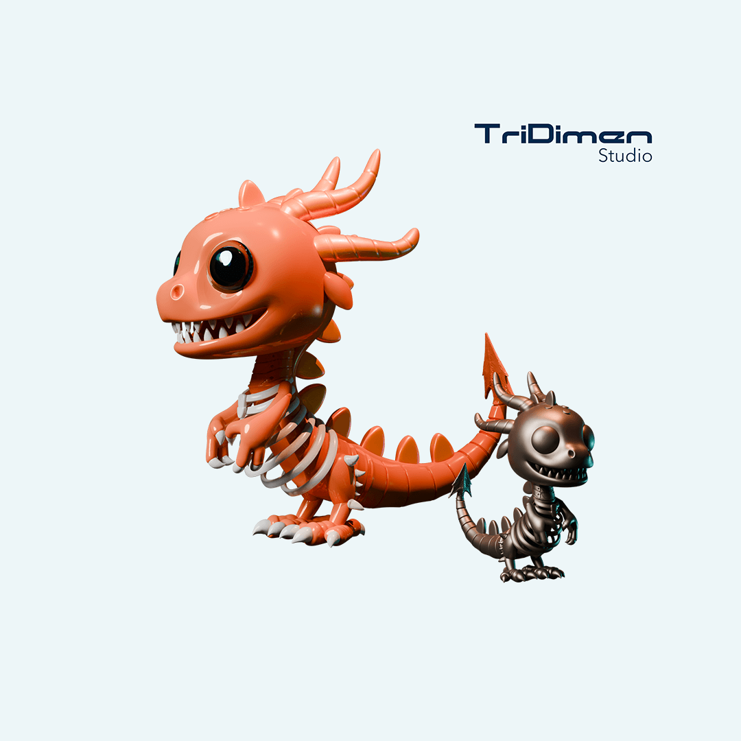 Skeleton Dragon - Baby Dragon 3d model