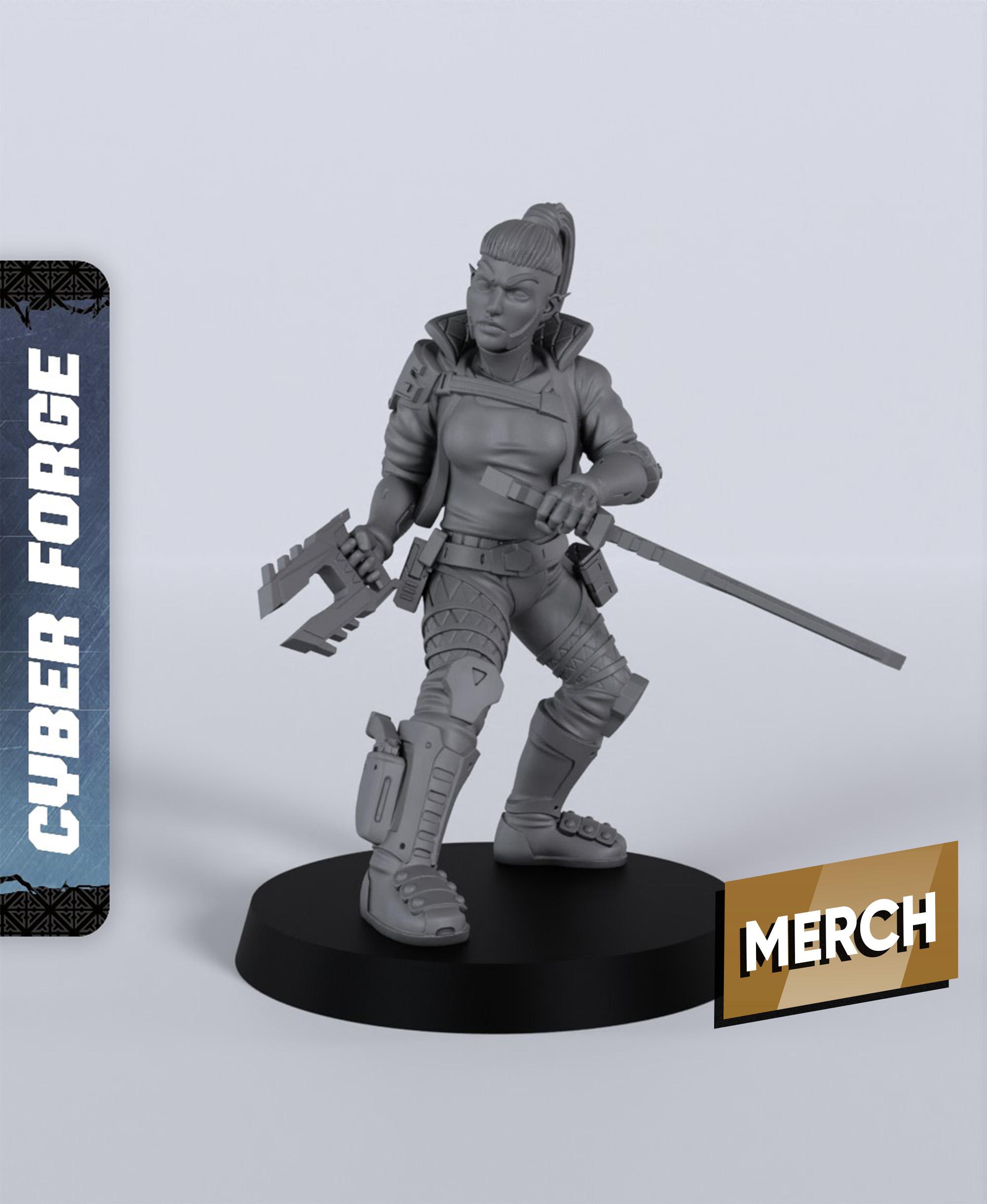 Guizel Red - With Free Cyberpunk Warhammer - 40k Sci-Fi Gift Ideas for RPG and Wargamers 3d model