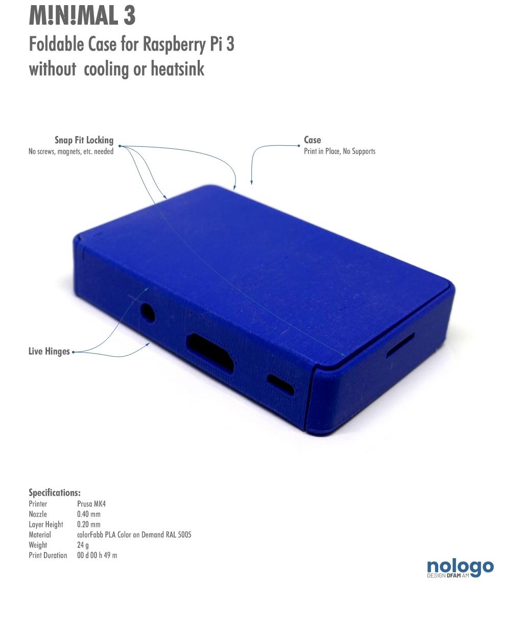 M!N!MAL 3 - Raspberry Pi 3 Case 3d model