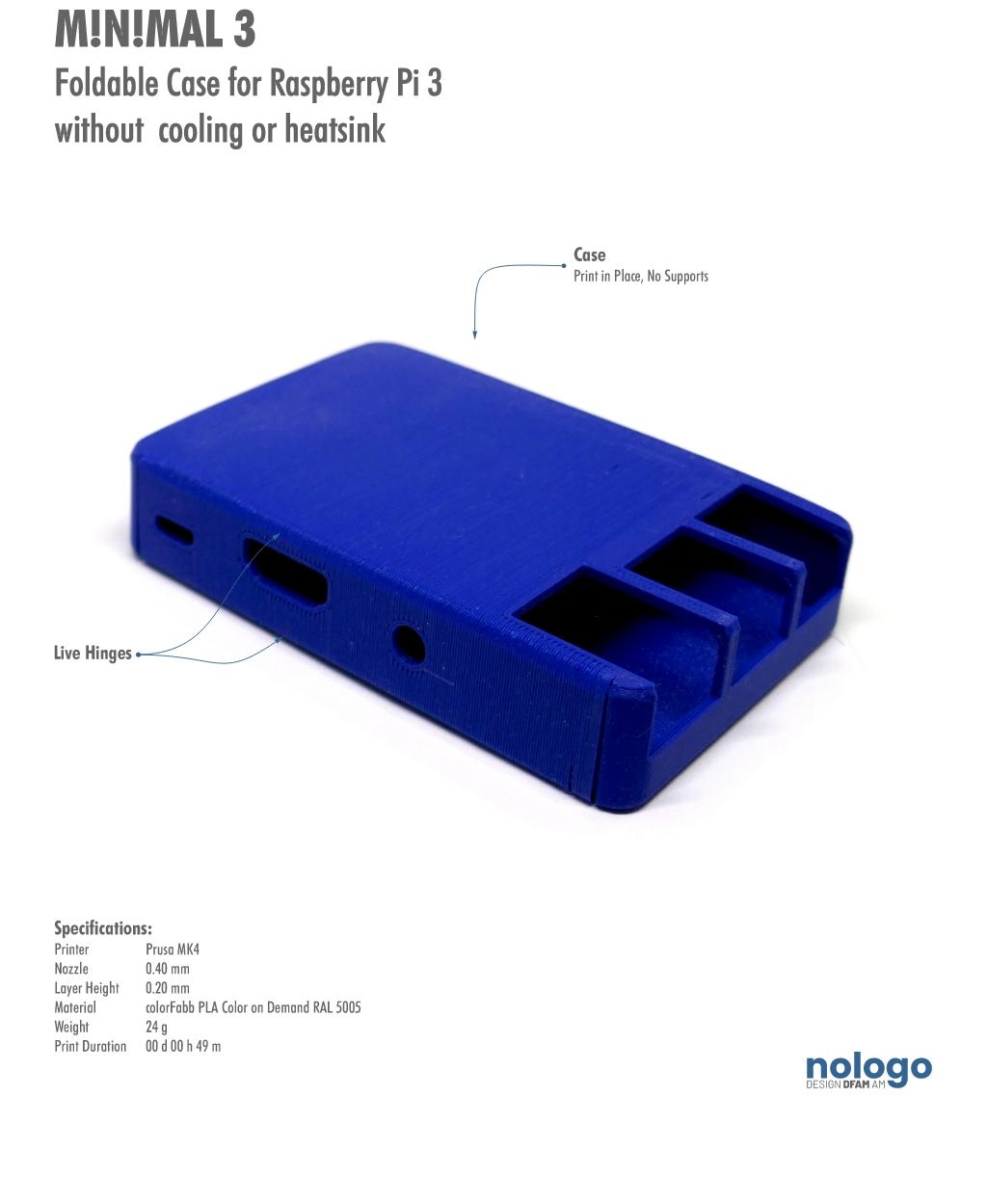 M!N!MAL 3 - Raspberry Pi 3 Case 3d model