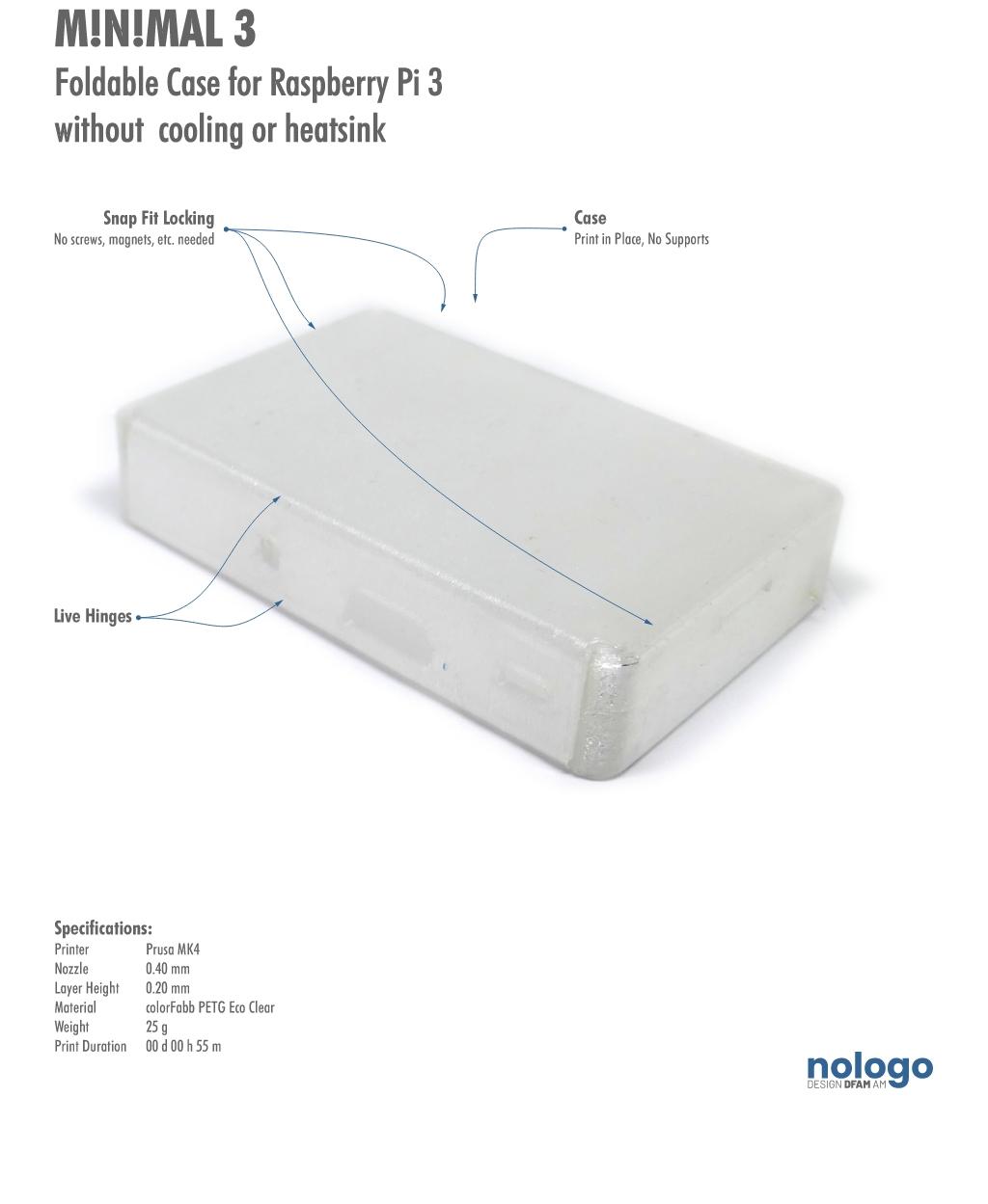 M!N!MAL 3 - Raspberry Pi 3 Case 3d model