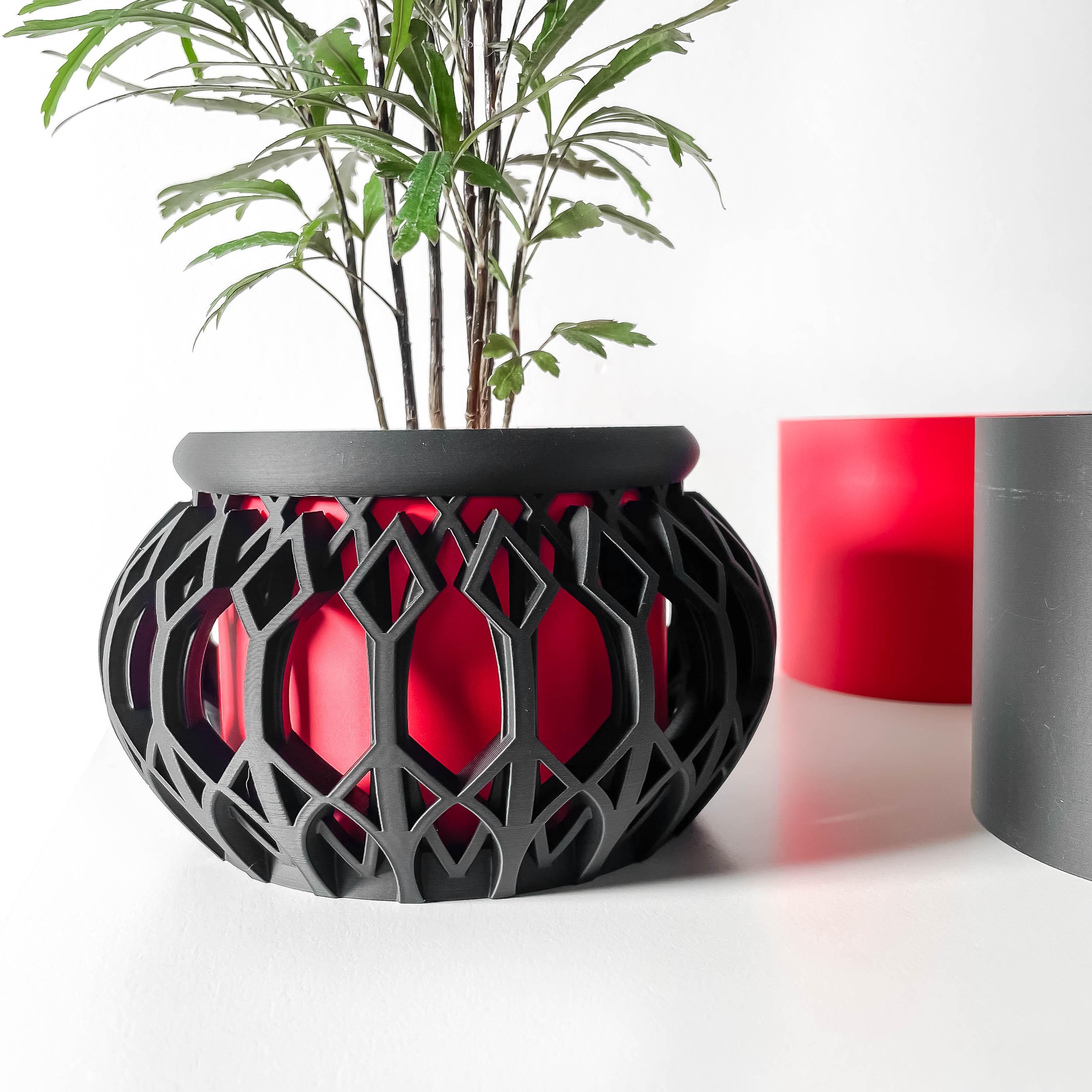The Vyre Planter Pot & Orchid Pot Hybrid with Drainage Tray: Modern and Unique Home Decor for Plants 3d model