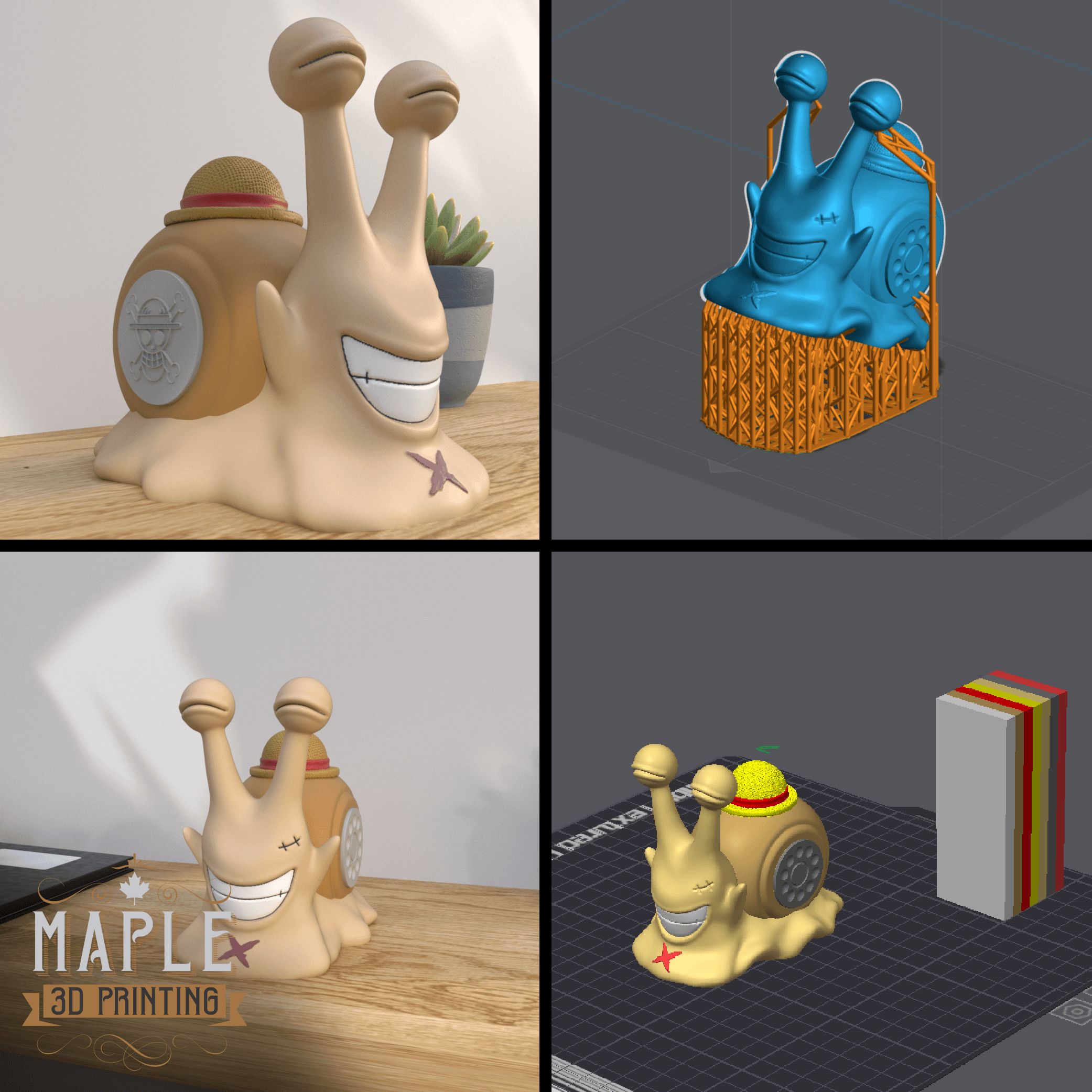 Transponder Snail - Luffy - One Piece 3d model