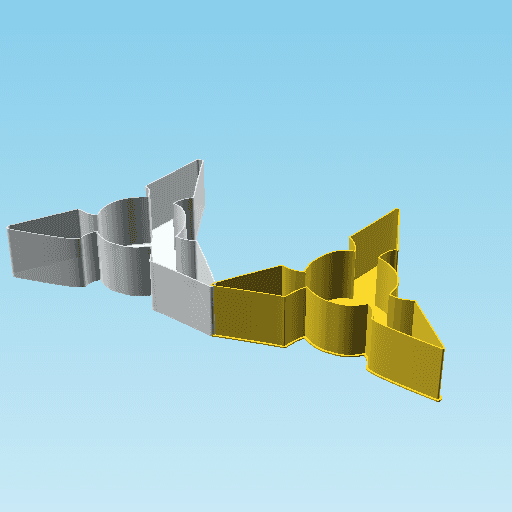 Shuriken 0052, nestable box (v2) 3d model