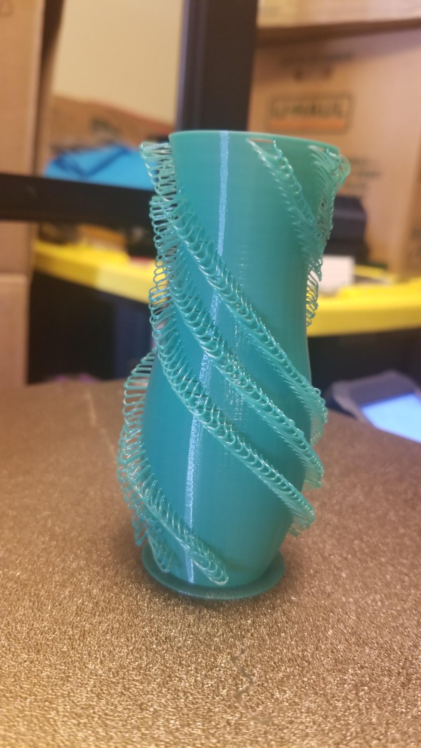 Triple twist vase - Thanks for the loopy vase, tried my first one, came out ok, small only 100mm tall. - 3d model
