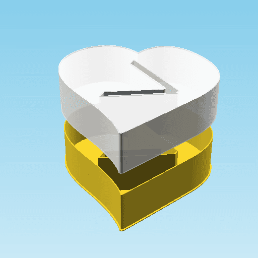 Fluffy Hearts GREATER-THAN SIGN, nestable box (v3) 3d model