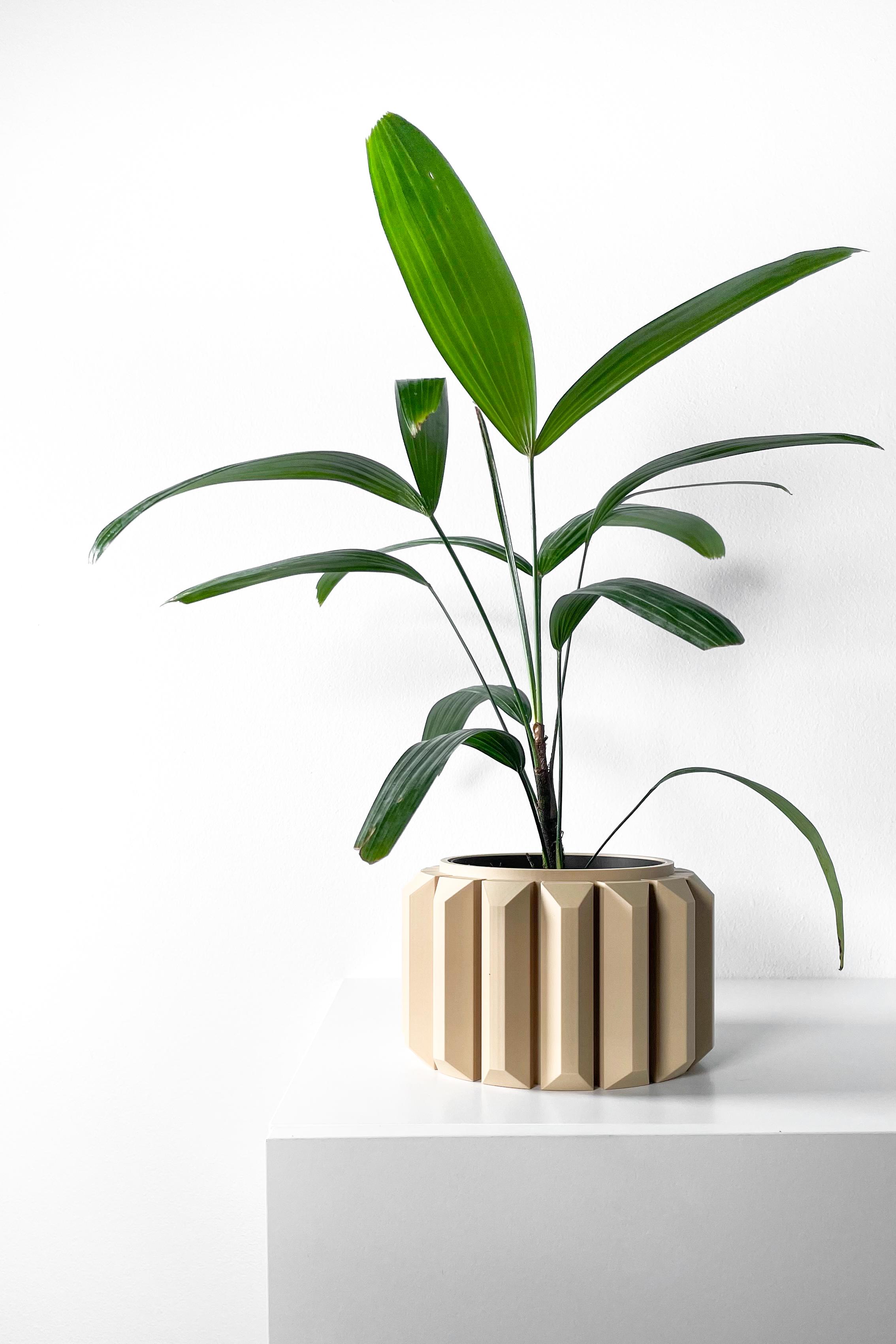 The Ferix Planter Pot with Drainage Tray & Stand Included | Modern and Unique Home Decor 3d model