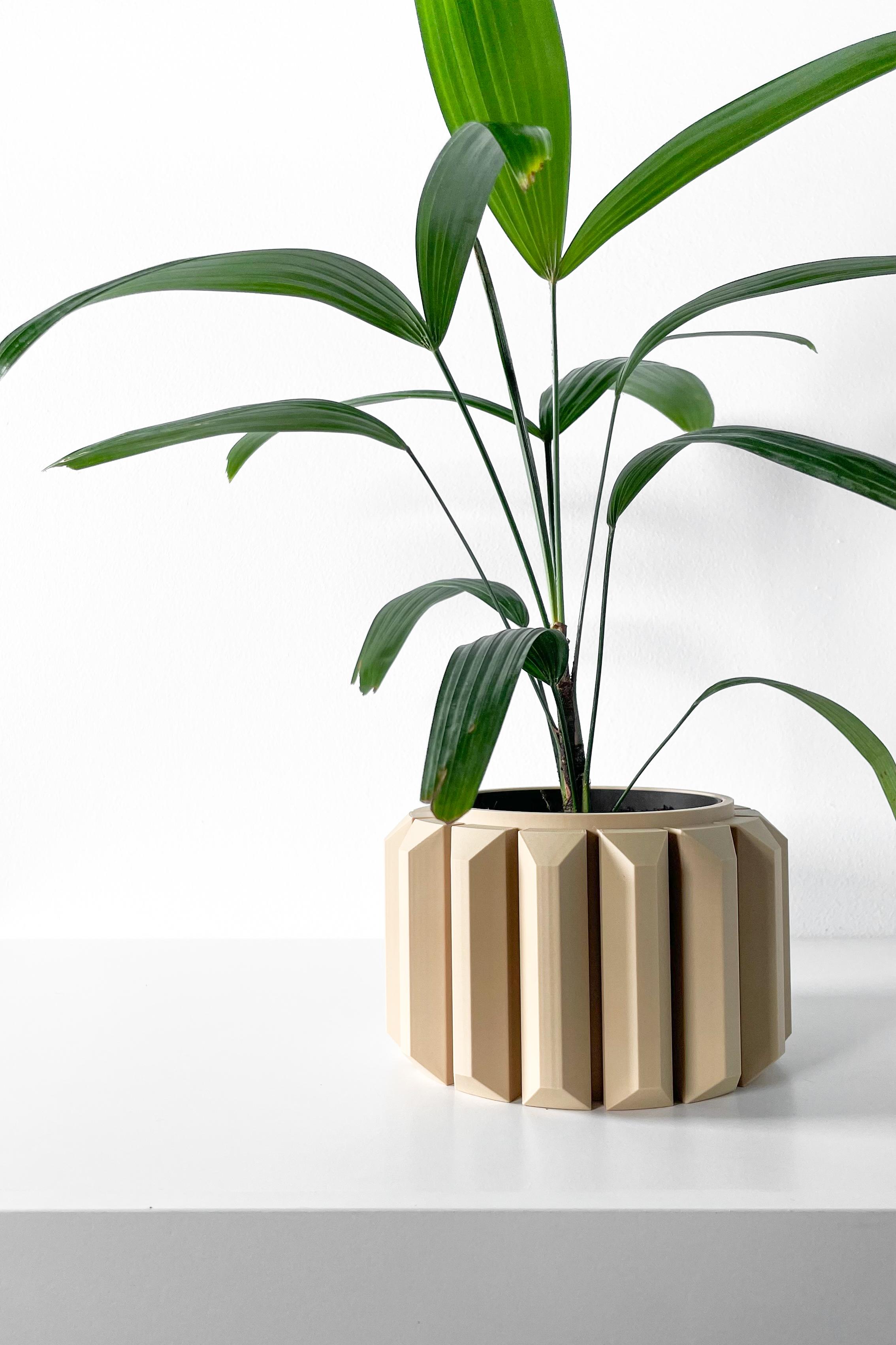 The Ferix Planter Pot with Drainage Tray & Stand Included | Modern and Unique Home Decor 3d model