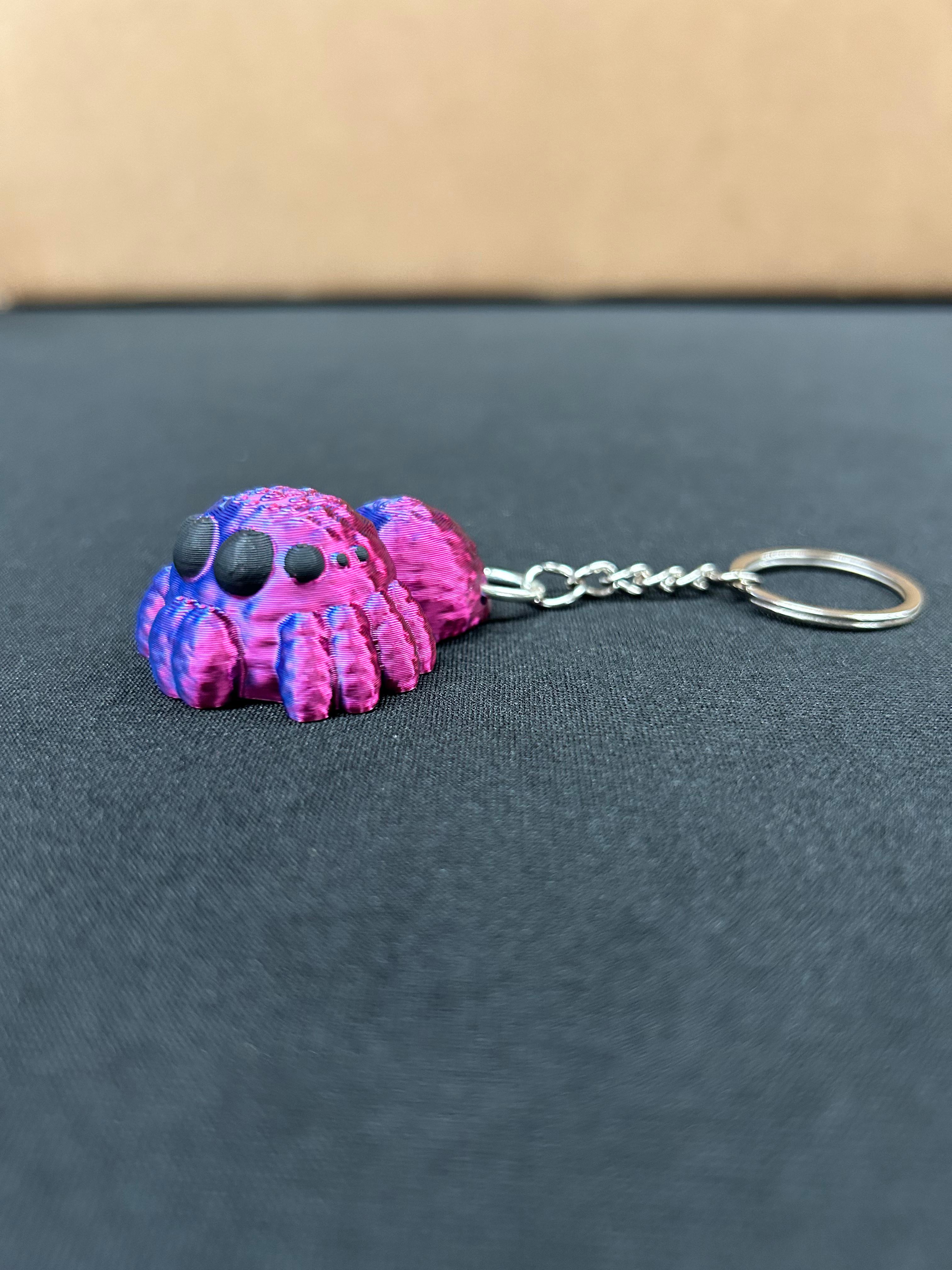 Hairy Spider Keychain Back 3d model