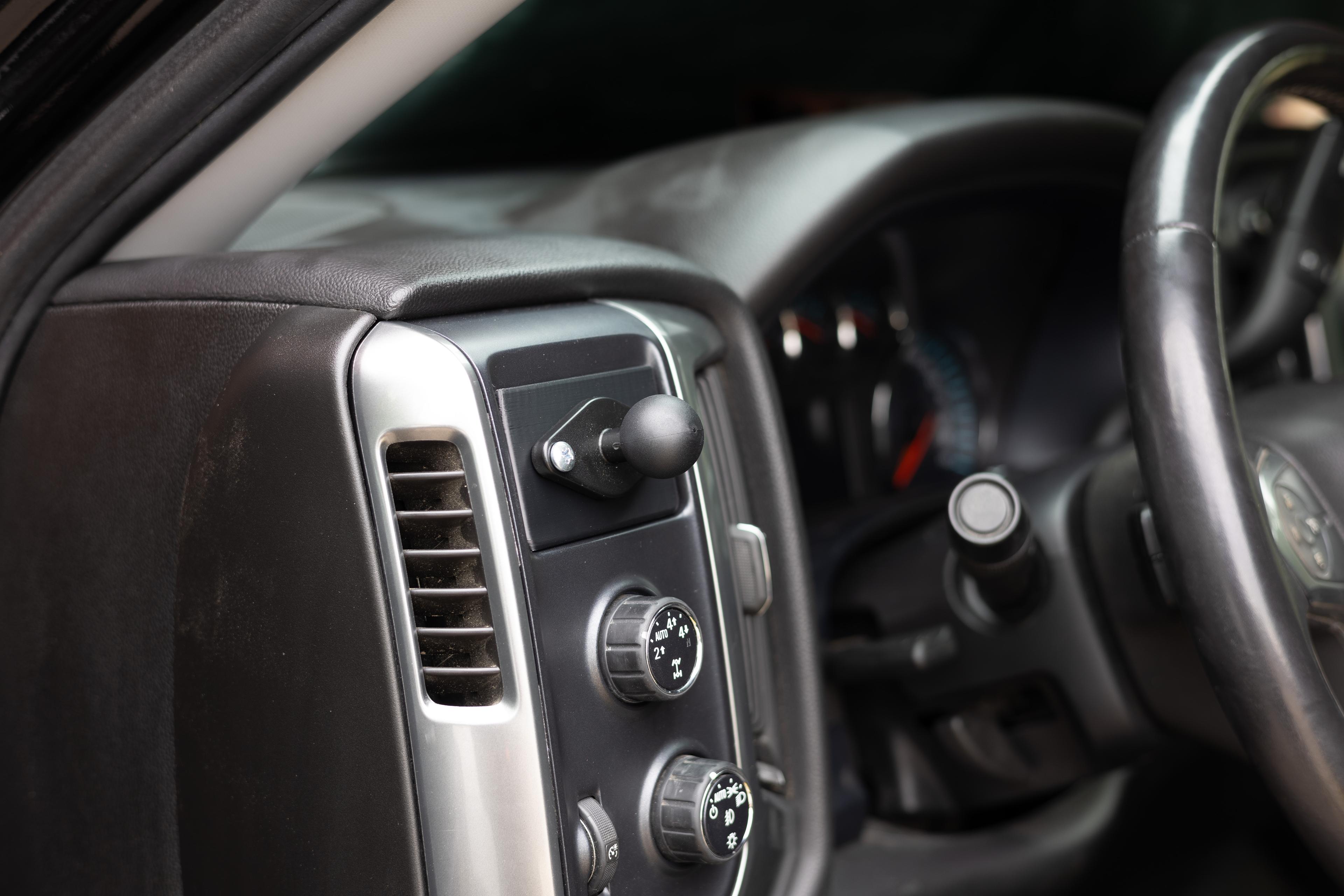 2014-2018 Silverado and Sierra 2-Hole AMPS Panel - Fits the cubby in the 4x4/headlight switch trim 3d model