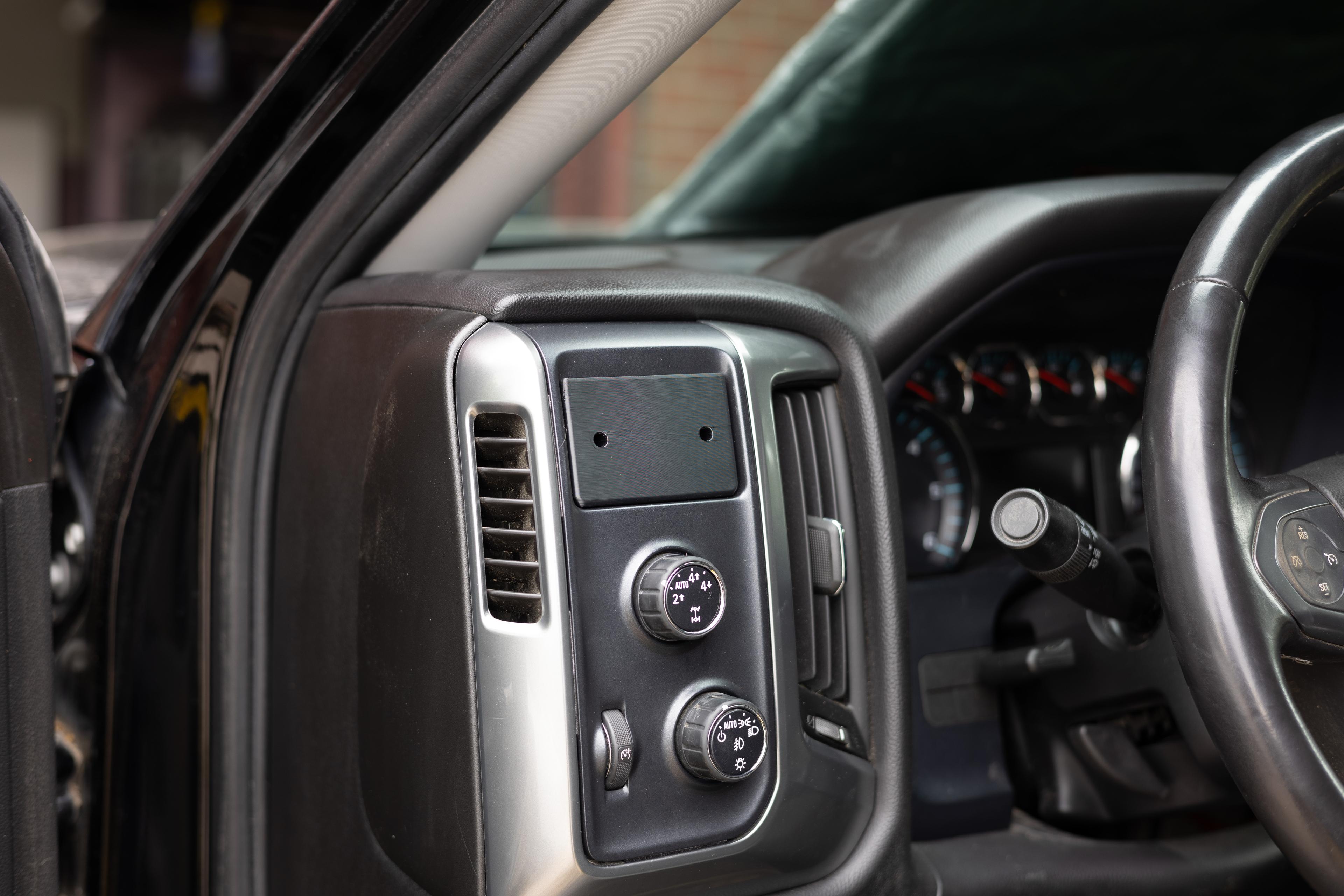 2014-2018 Silverado and Sierra 2-Hole AMPS Panel - Fits the cubby in the 4x4/headlight switch trim 3d model