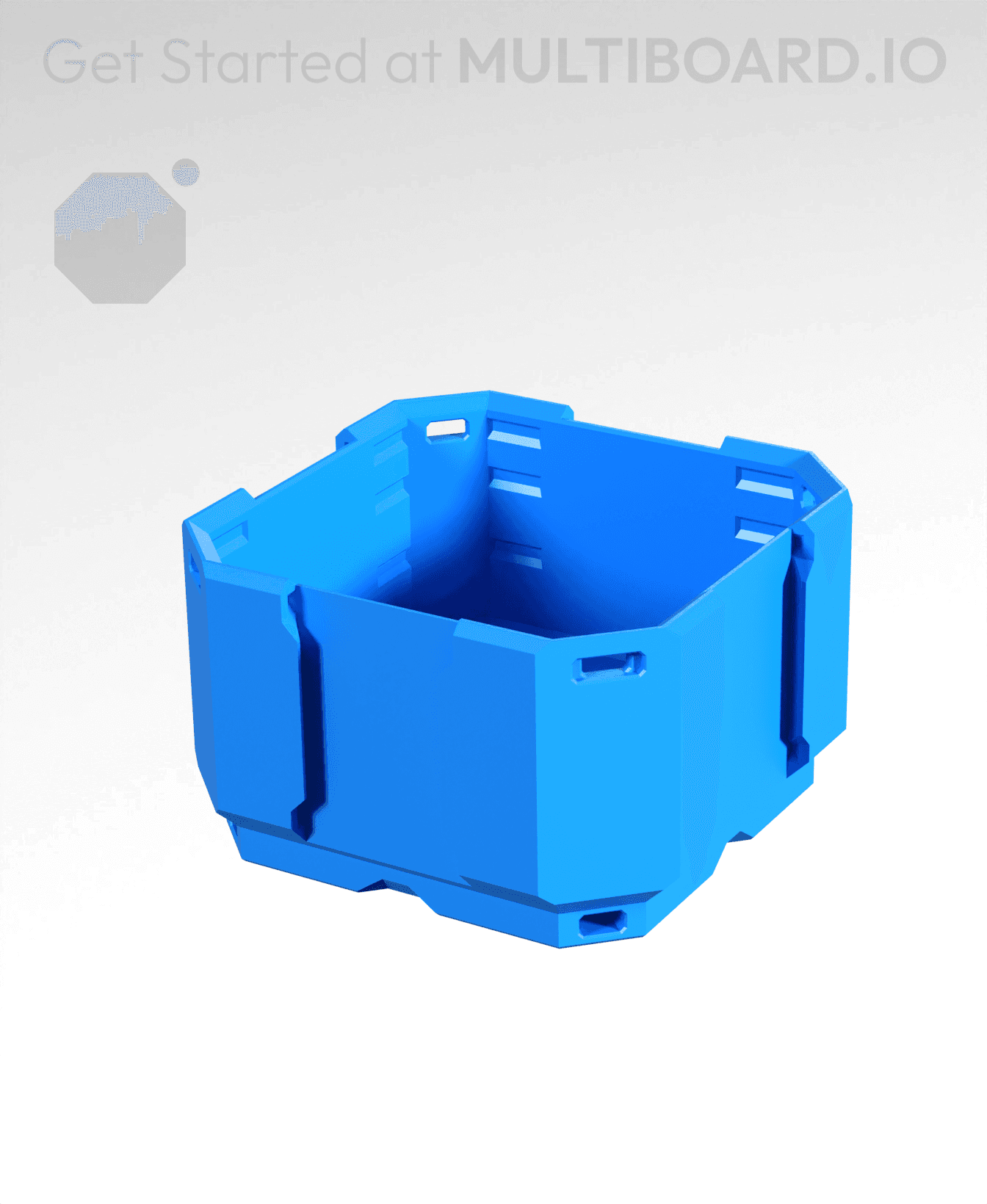 1x1x0.5 - Full Multipoint Rail - Multibin Shell 3d model