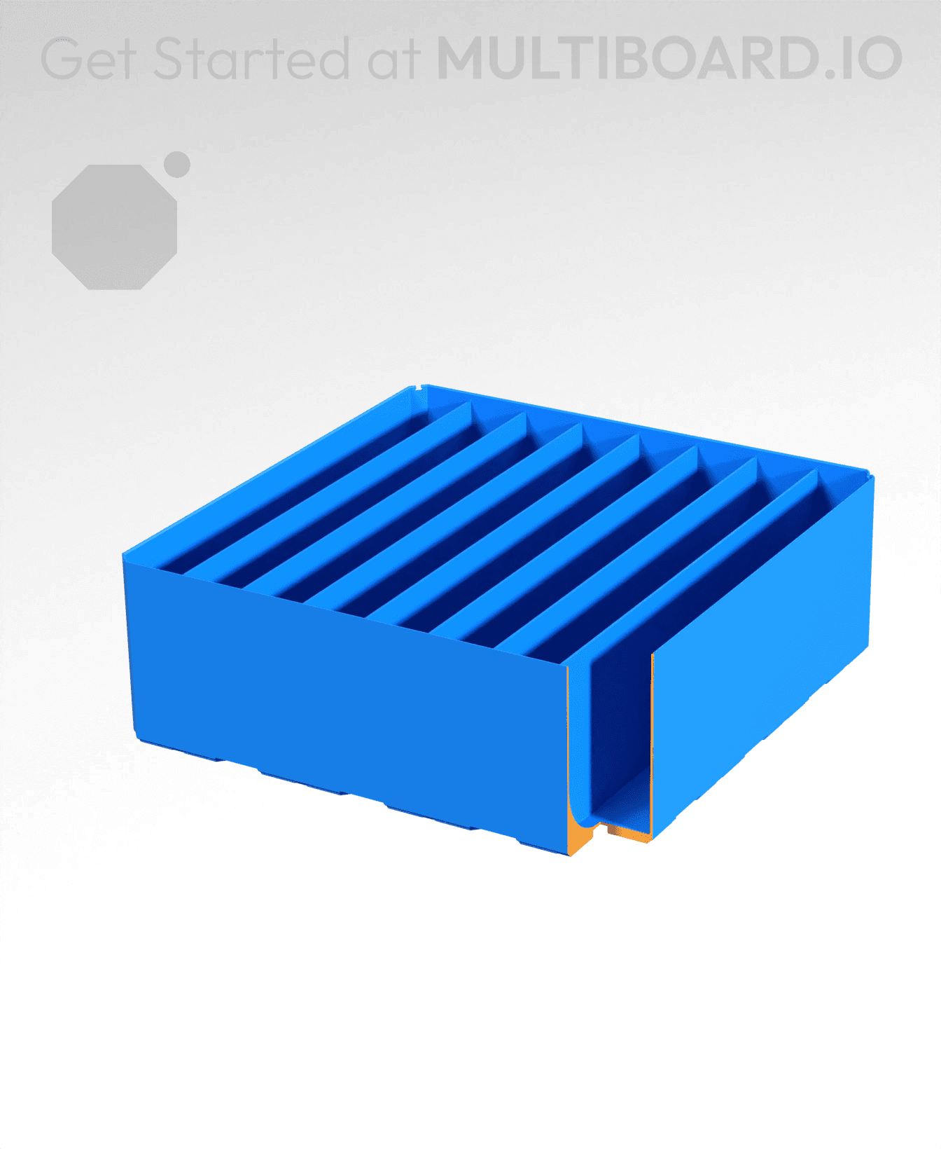 4x4x1.5 - Curved - Double Divided Bin - Multibin Insert 3d model