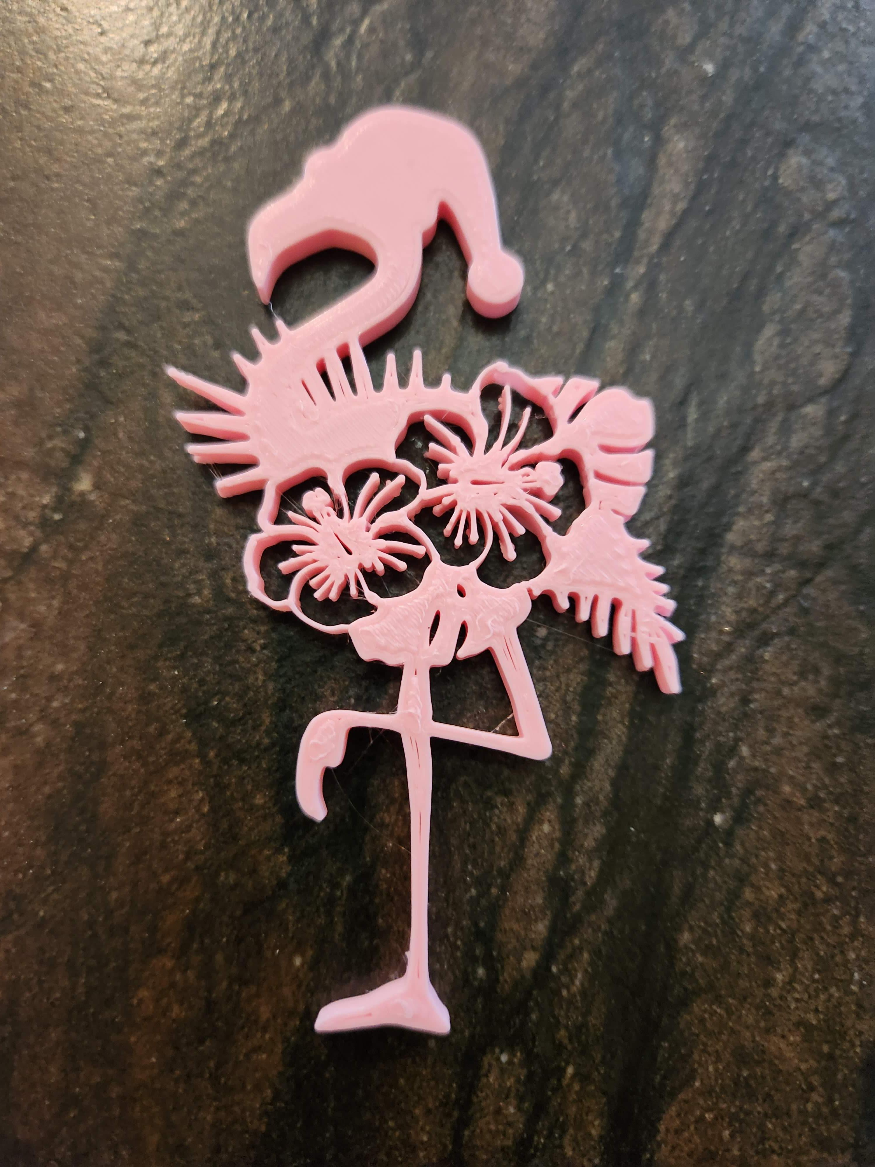 Tropical Flamingo Santa Decoration 3d model