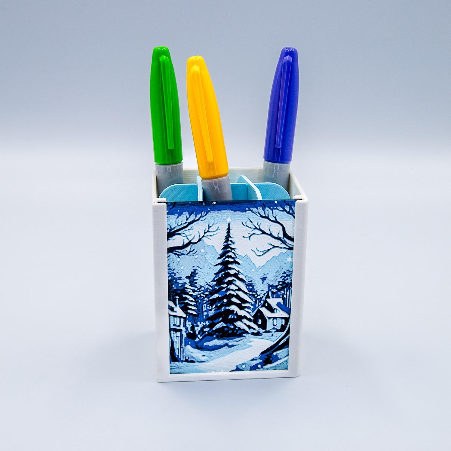 Christmas Pen Holder Hueforge Stand 3d model