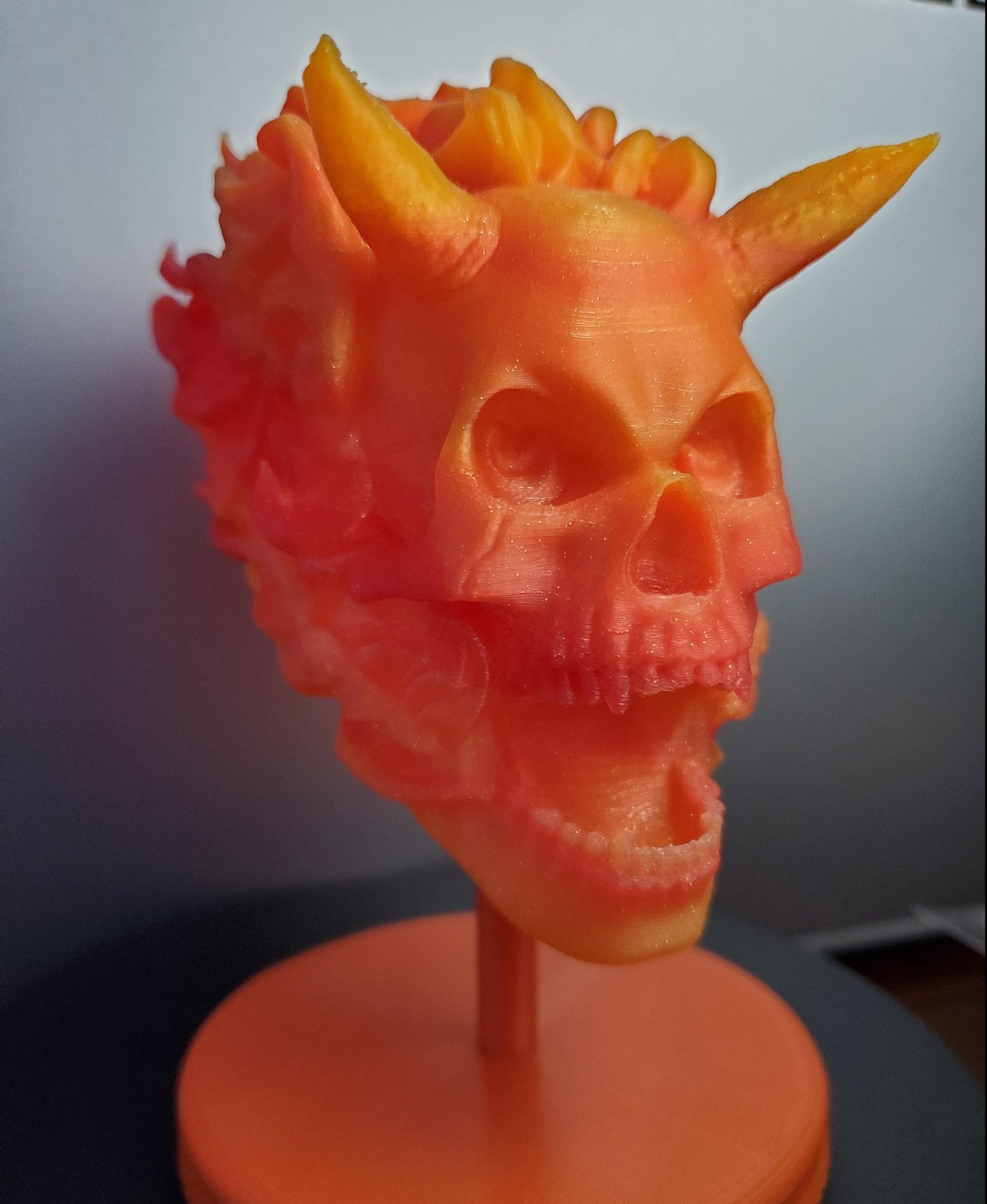 Flameskull Miniature (Pre-Supported) - Protopasta Citrus Sunrise Orange - 3d model