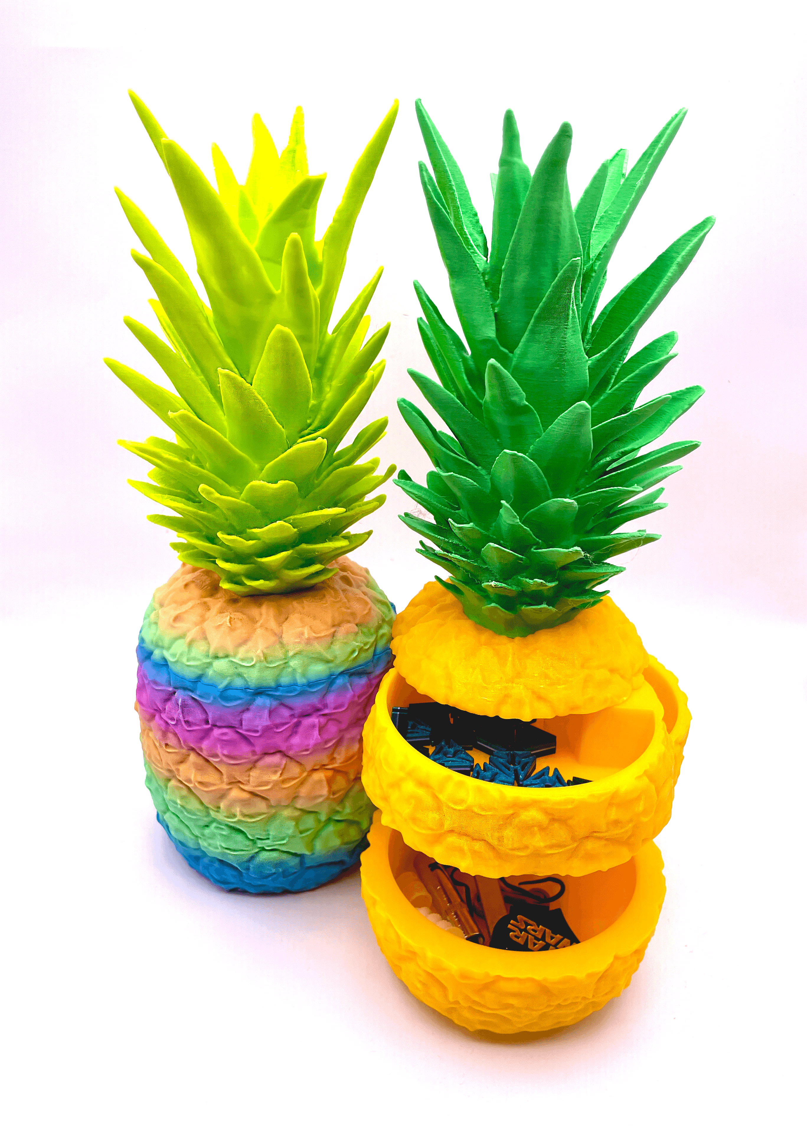 Sliced Ananas - Polymaker Yellow PLA, Jungle Green Polyterra, Lime Green PLA, and Sunlu Rainbow 04 --- magnifique ananas!! - 3d model