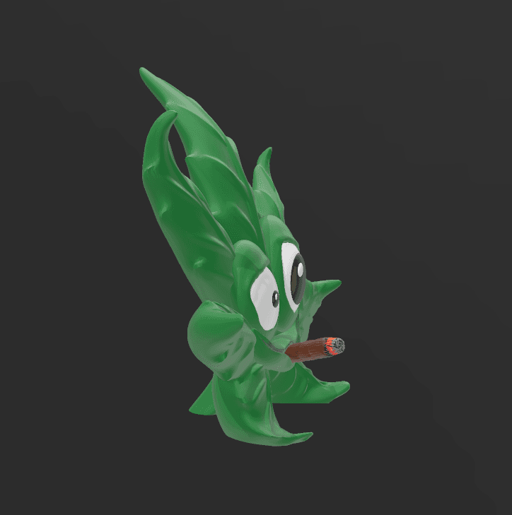 smoking pot leaf 3d model