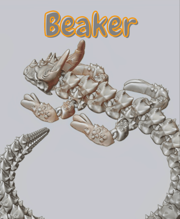 Beaker Articulated Dragon Mesh Mayhem 3d model