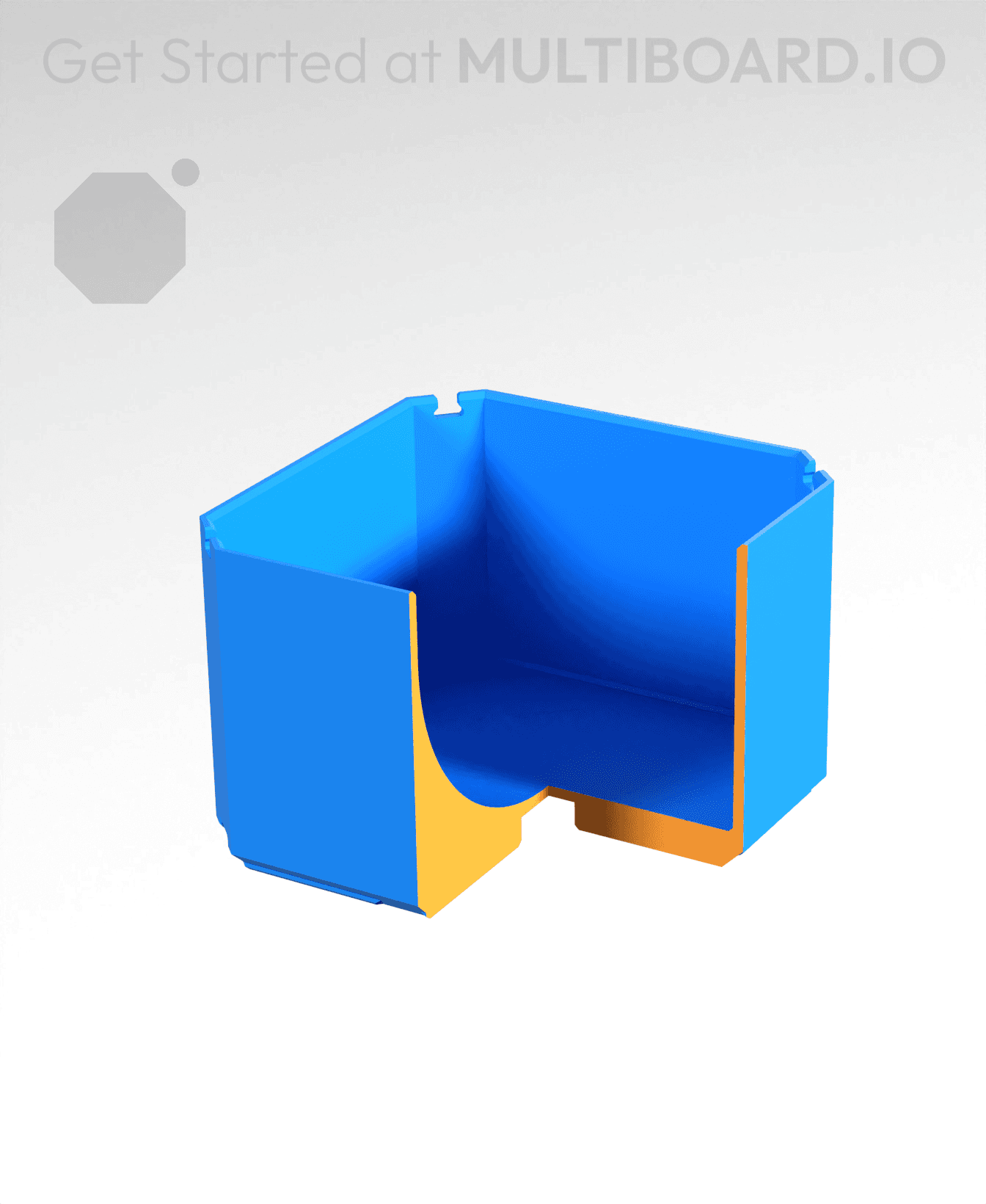 1x1x0.75 - Curved Bin - Multibin Insert 3d model