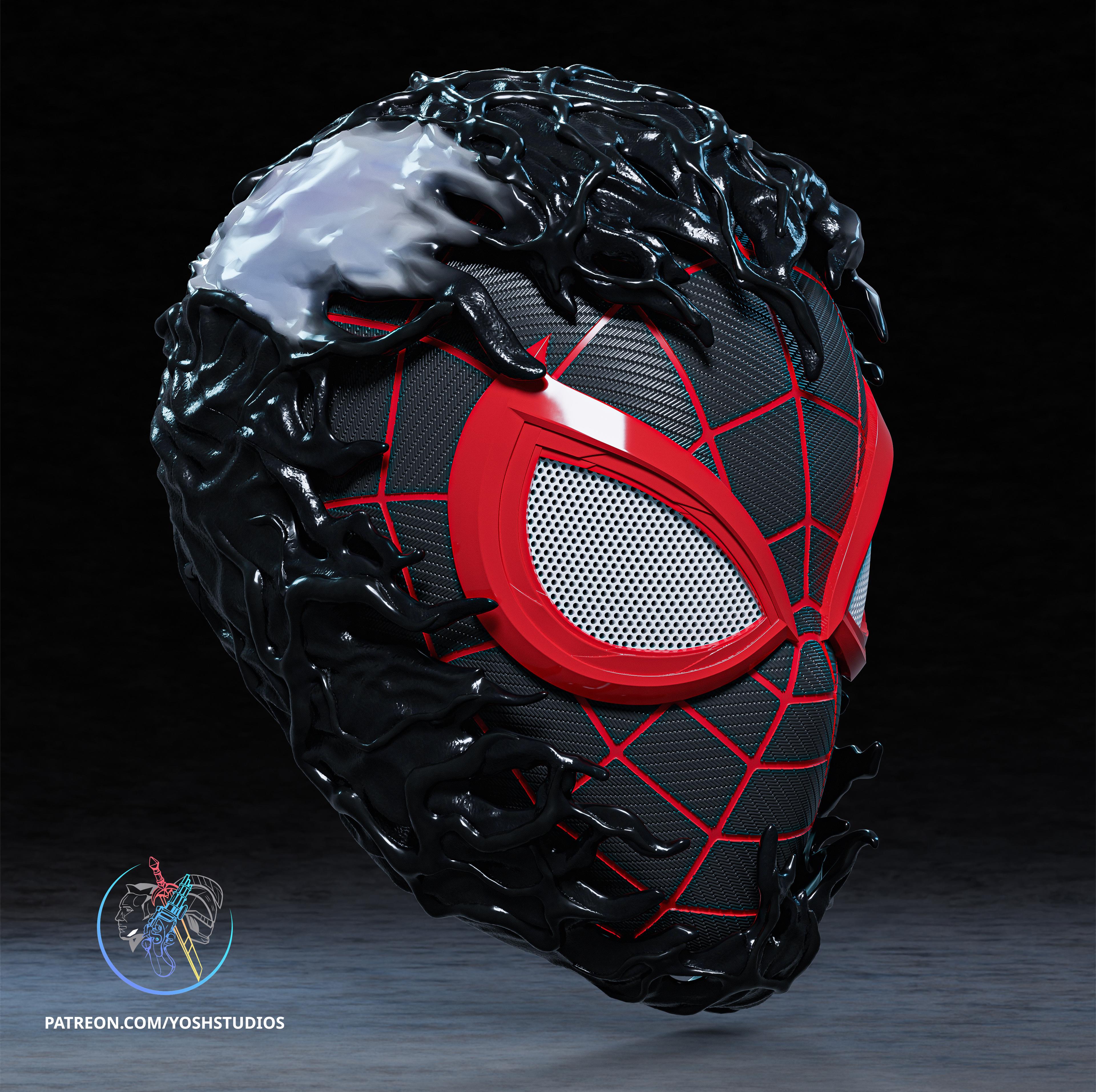 Miles Morales Mask 3D Printer File STL Spiderman 2 3d model