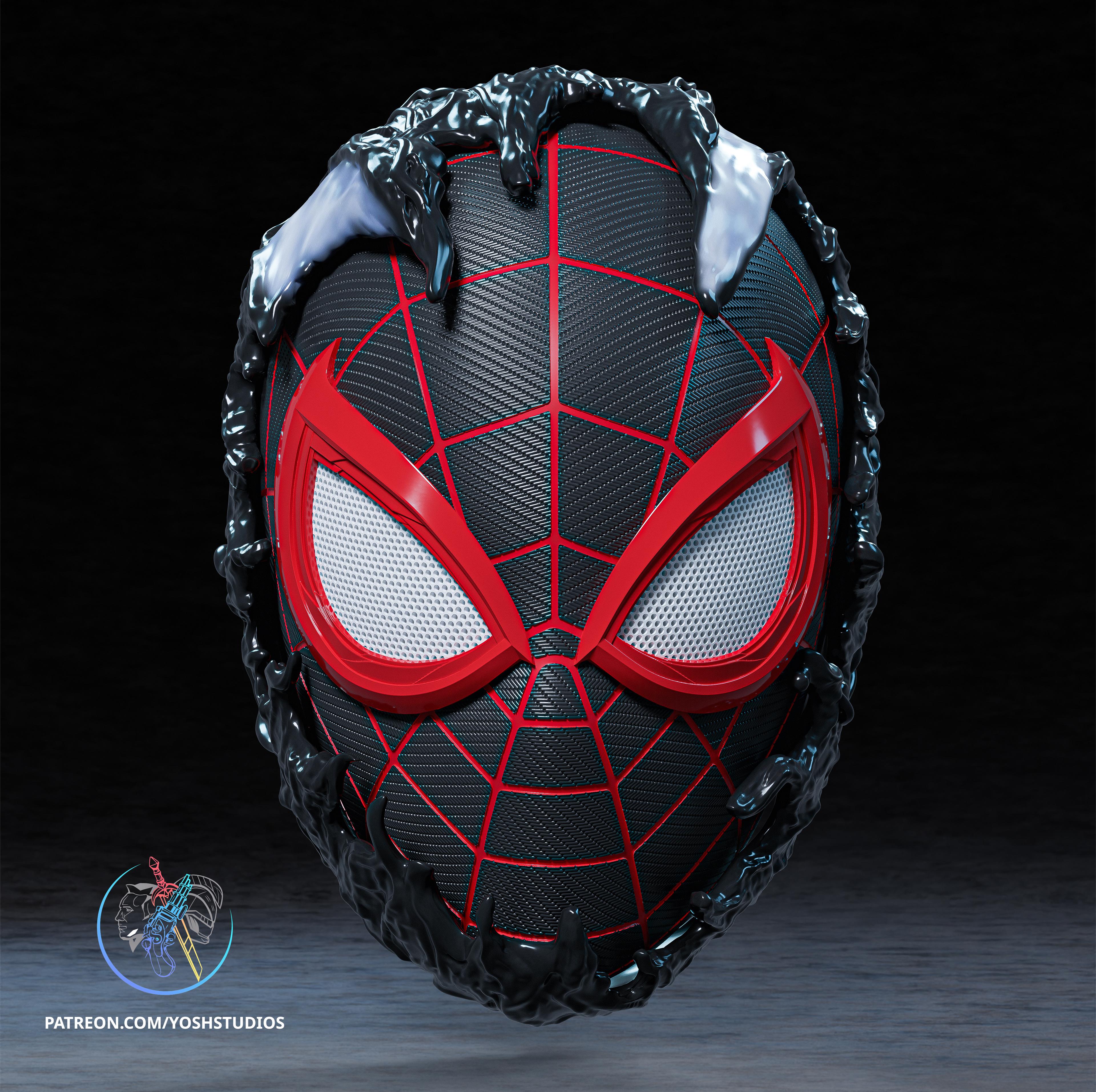 Miles Morales Mask 3D Printer File STL Spiderman 2 3d model