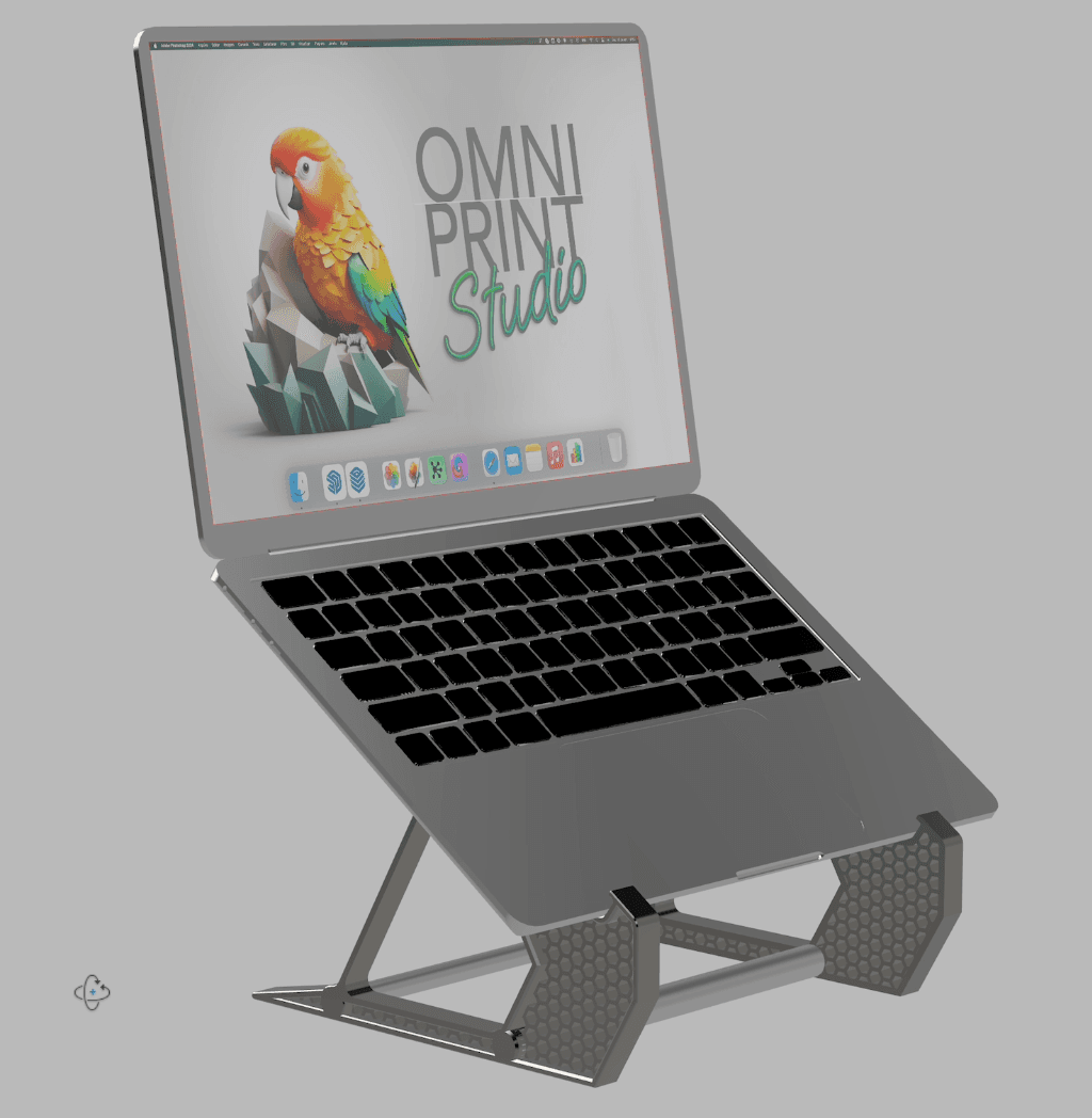 MacBook Optmized Honeycomb stand 3d model
