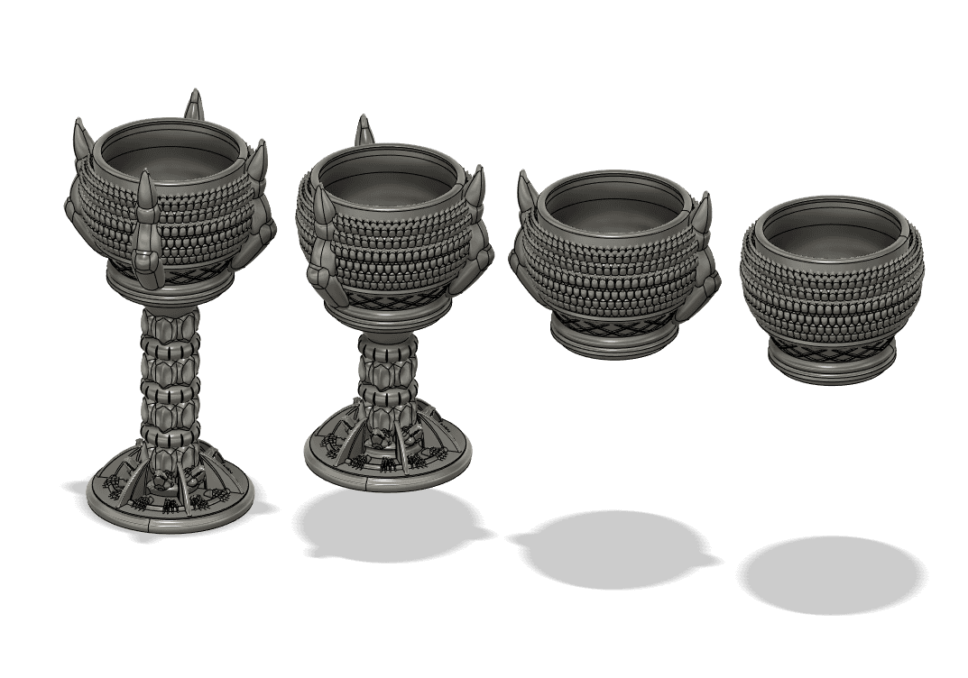 Dragon Chalice with Variants 3d model