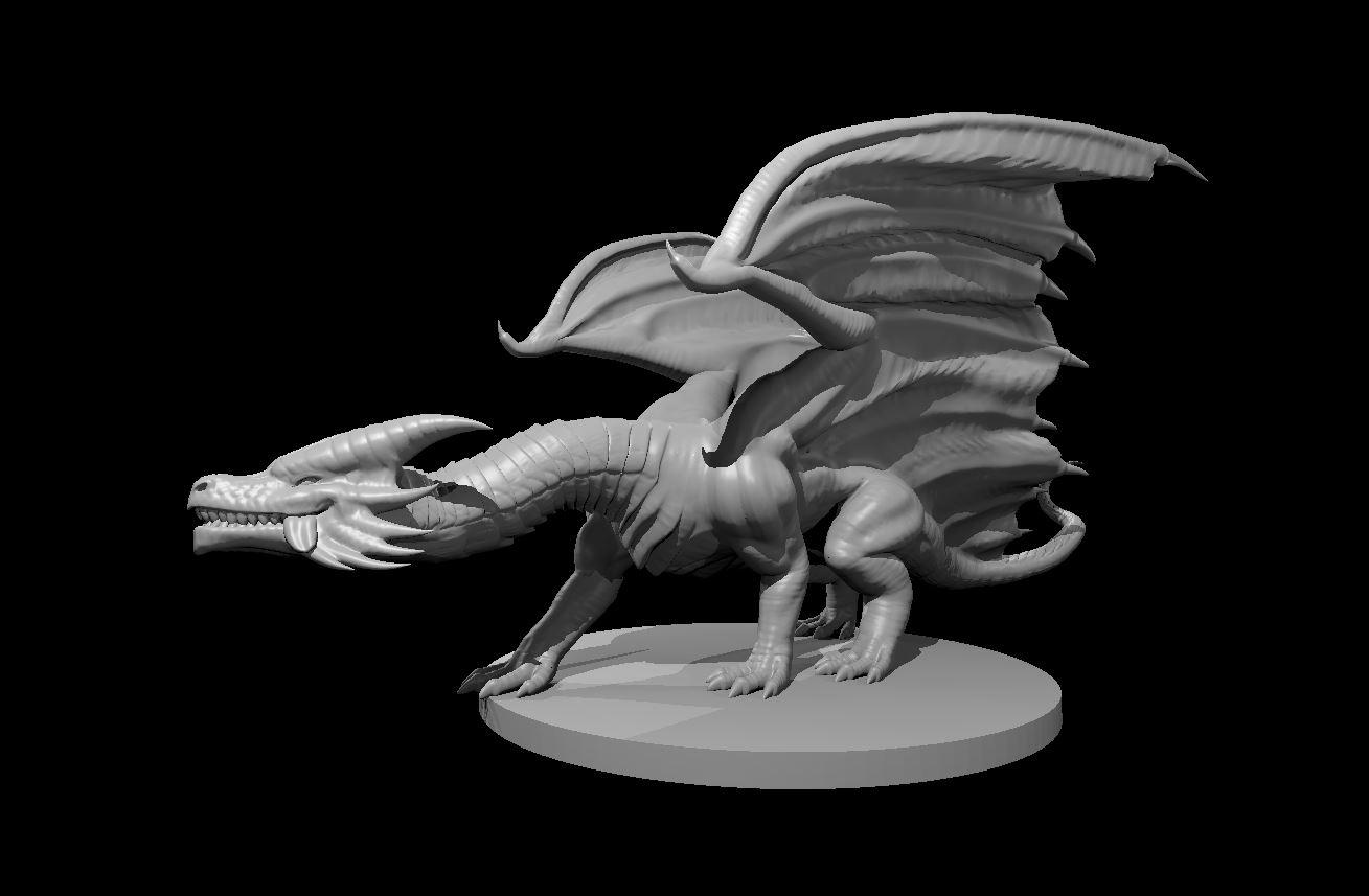 Young Copper Dragon - Young Copper Dragon - 3d model render - D&D - 3d model