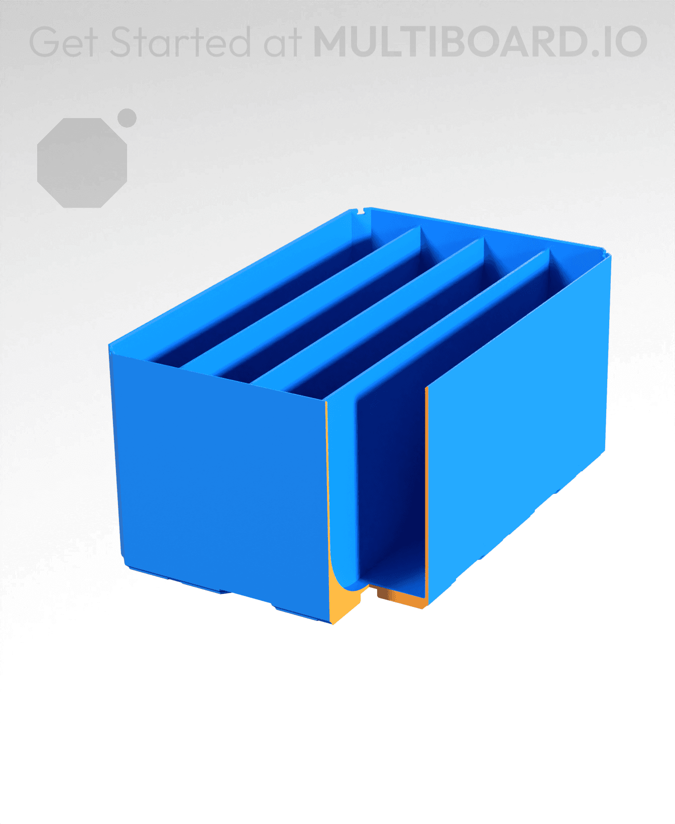 2x3x1.5 - Curved - Double Divided Bin - Multibin Insert 3d model