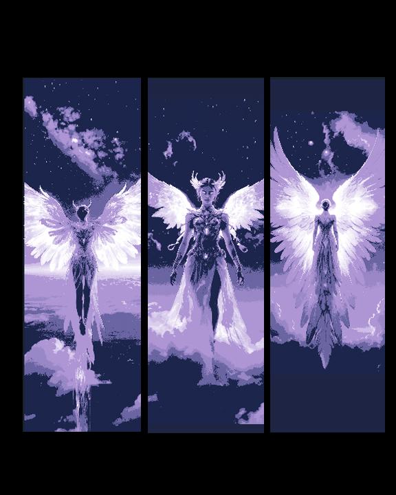 The Brilliance of Angel Wings towards the Heavens - Set of 3 Bookmarks 3d model