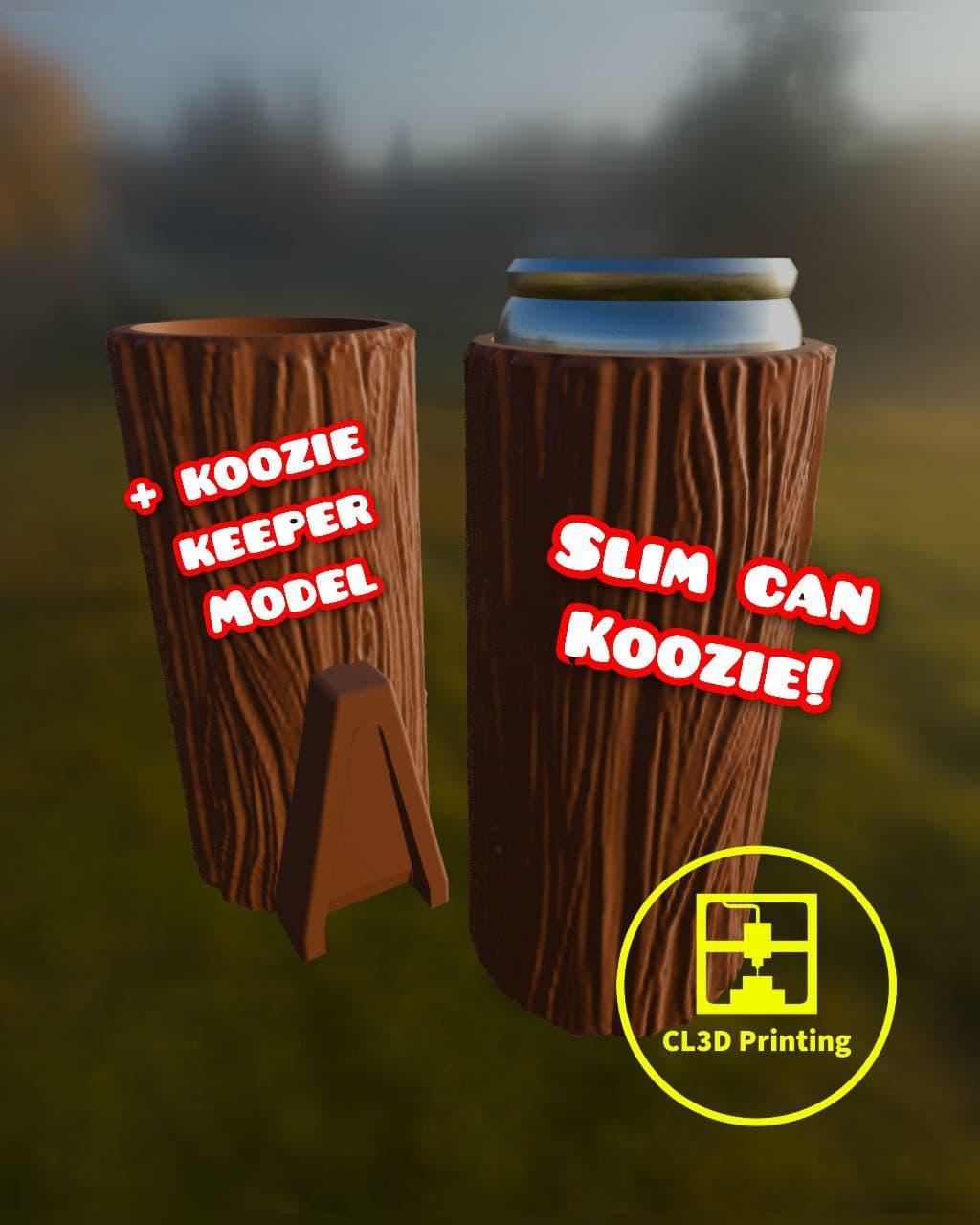 Slim Can Koozie Set - Wood 3d model