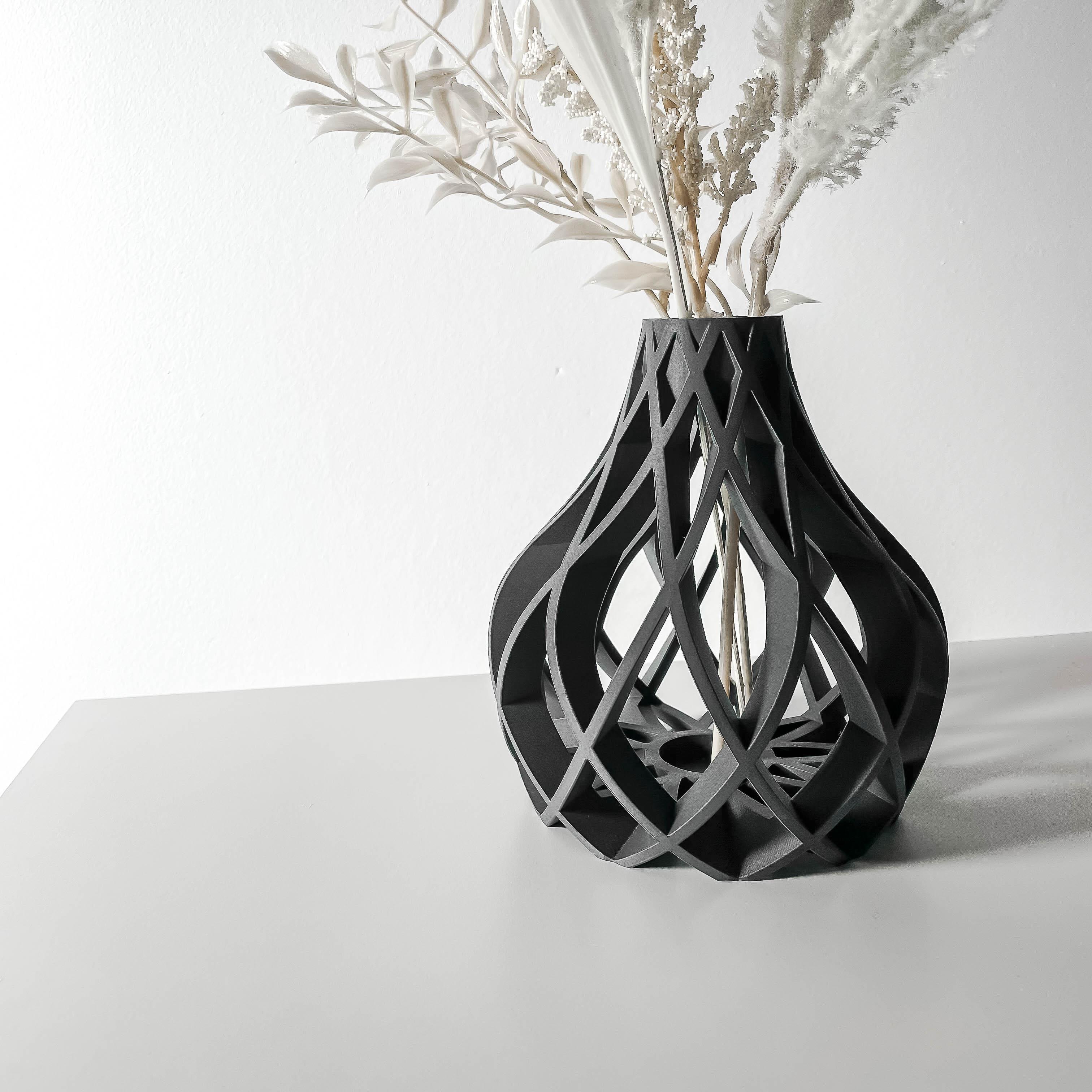 The Vukan Vase, Modern and Unique Home Decor for Dried and Preserved Flower Arrangement  | STL File 3d model