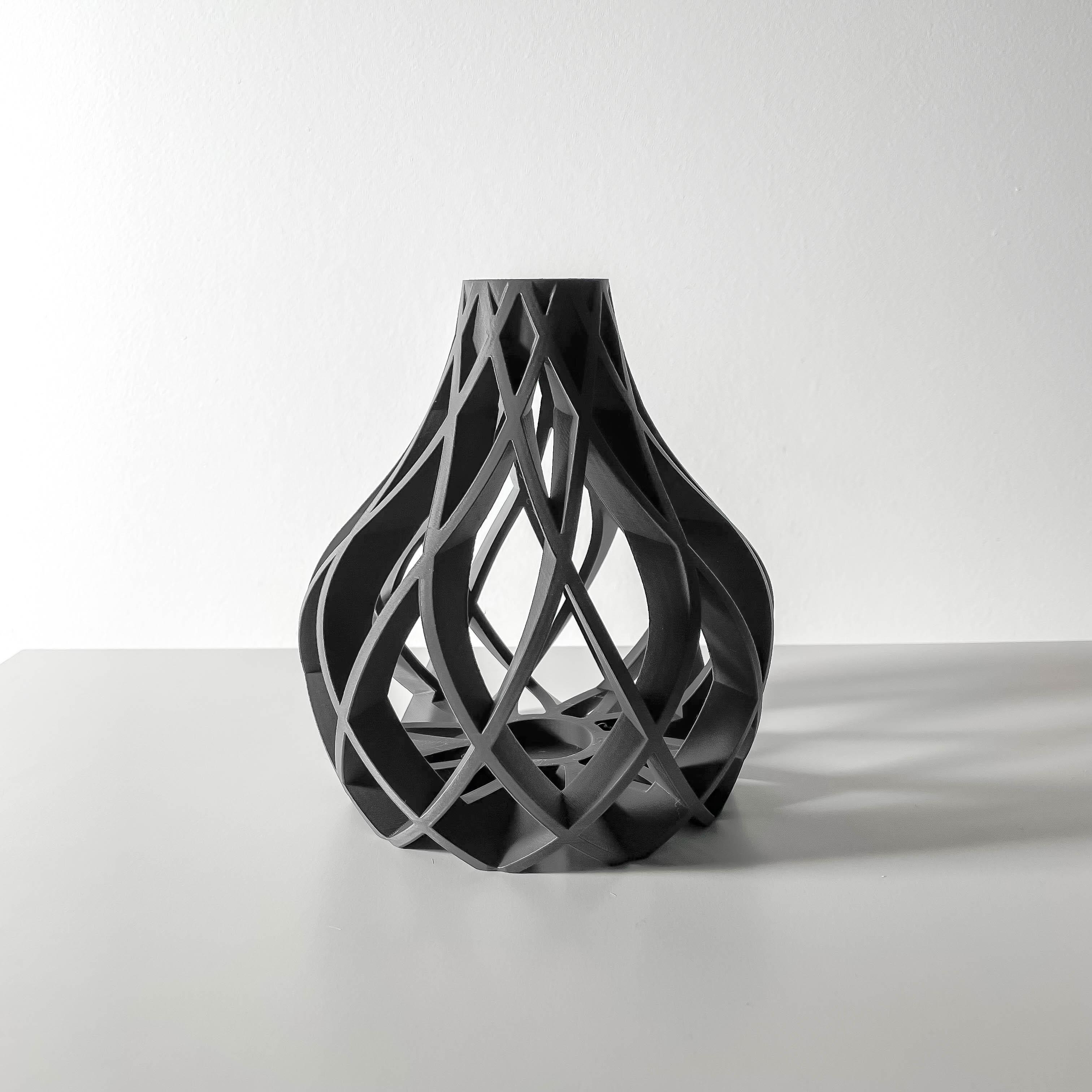 The Vukan Vase, Modern and Unique Home Decor for Dried and Preserved Flower Arrangement  | STL File 3d model