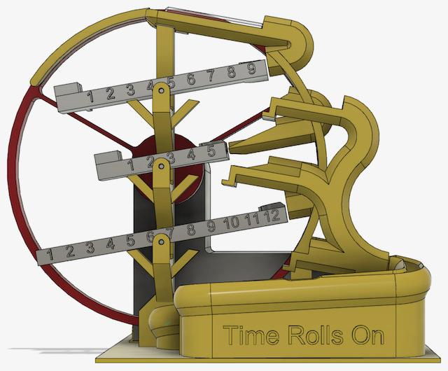 Marble Clock "Time Rolls On" 3d model