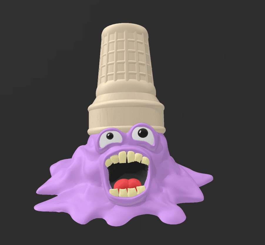 creepy melting ice cream  3d model
