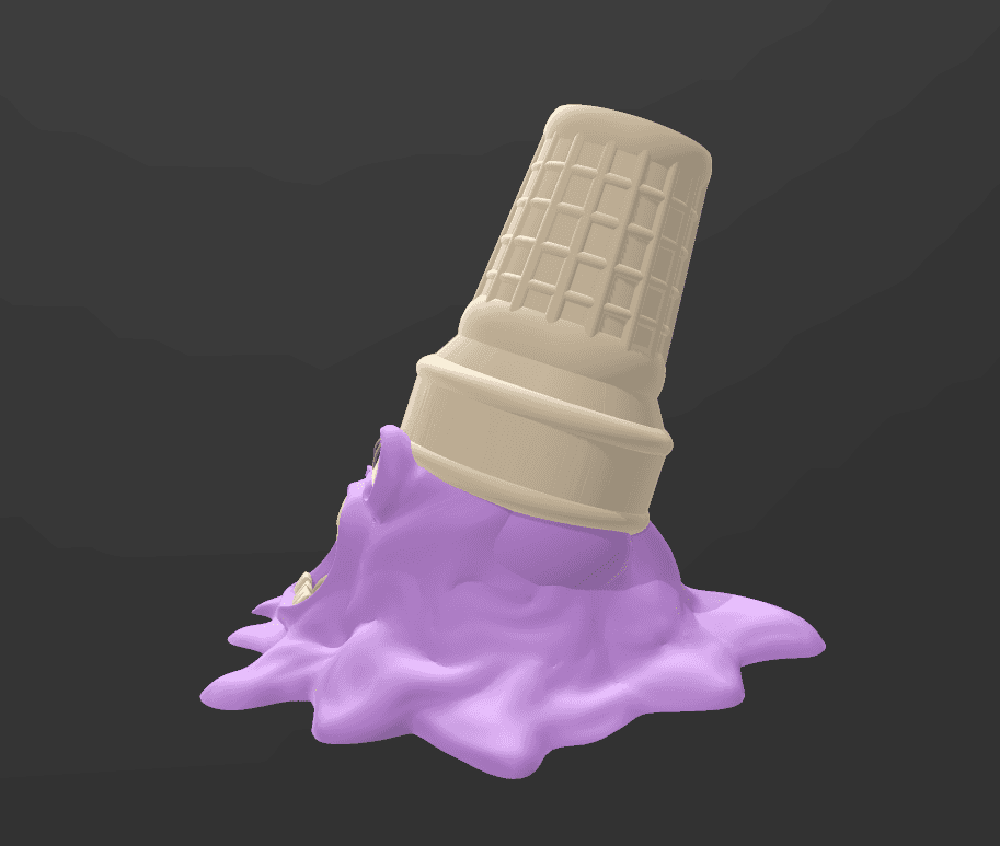 creepy melting ice cream  3d model